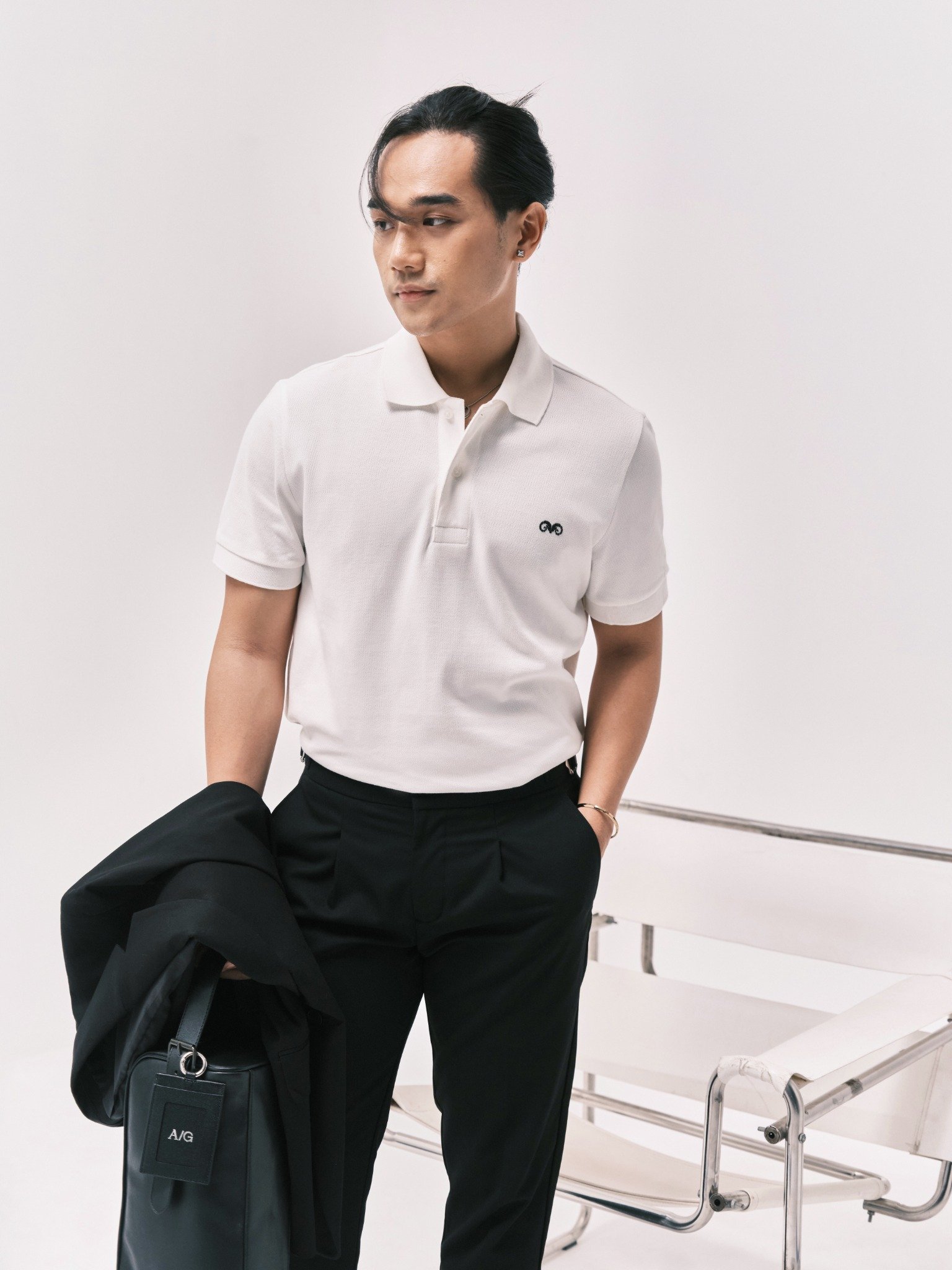 AG001 PREMIUM REGULAR FIT POLO - WHITE