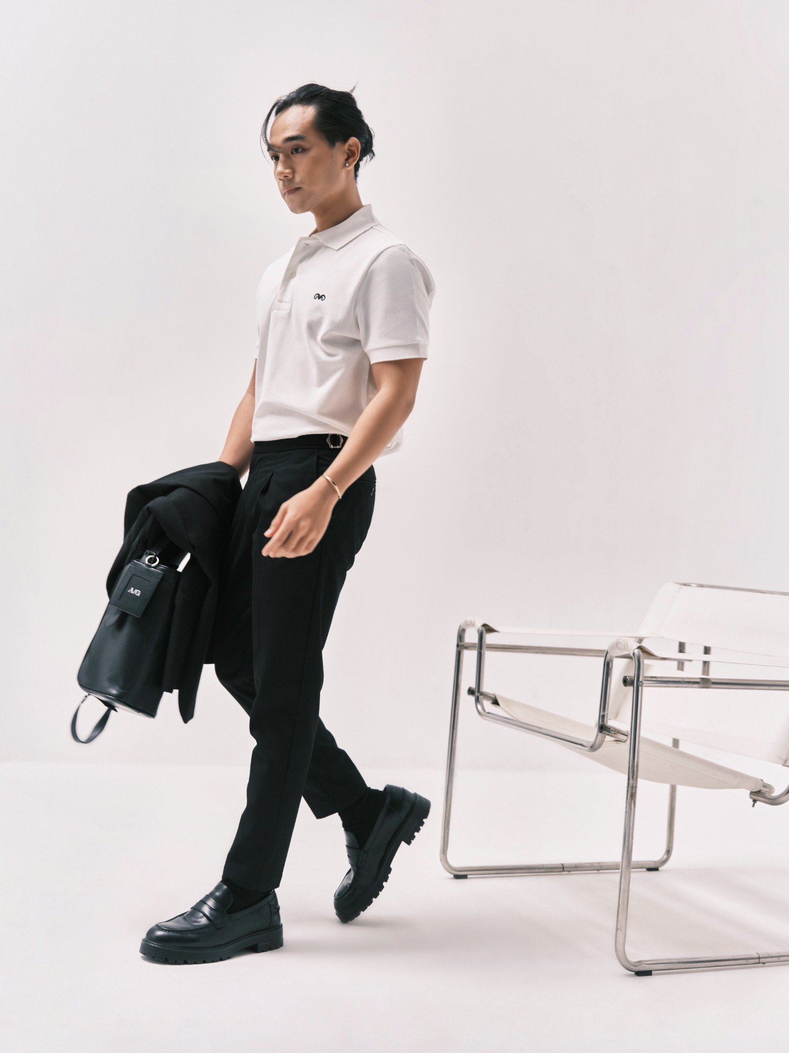 AG001 PREMIUM REGULAR FIT POLO - WHITE