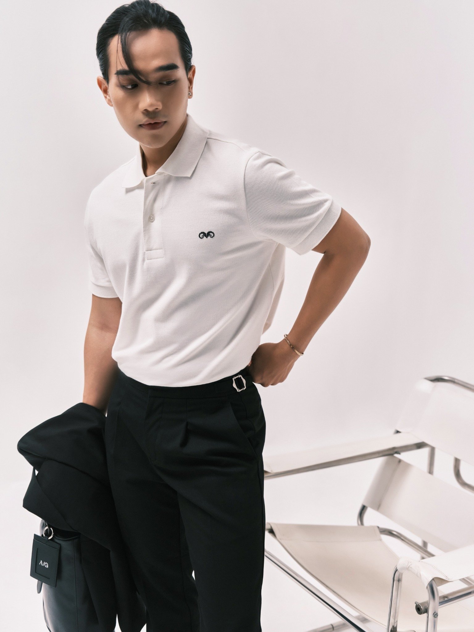 AG001 PREMIUM REGULAR FIT POLO - WHITE