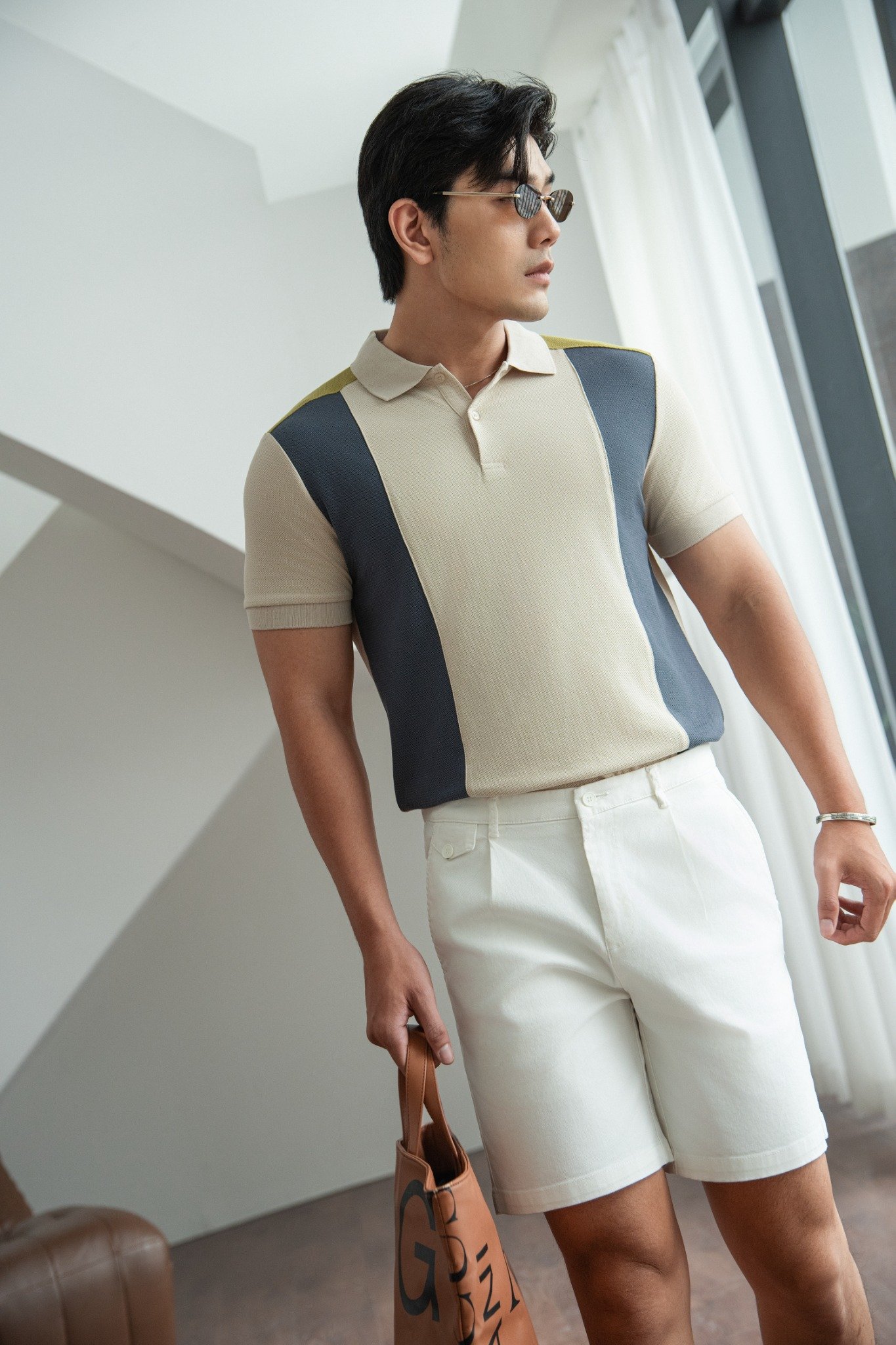 AG88 PREMIUM SLIMFIT STRIPED POLO - DARK BLUE