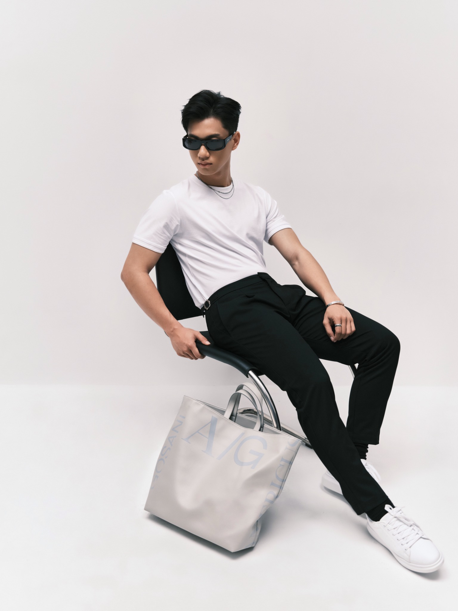 AG080 PREMIUM REGULAR FIT BASIC T-SHIRT - WHITE