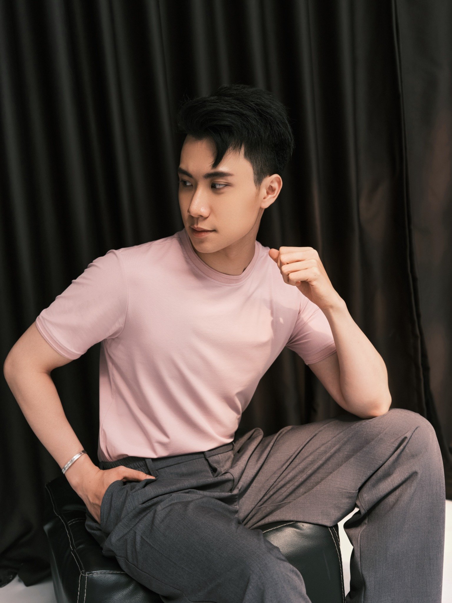AG080 PREMIUM REGULAR FIT BASIC T-SHIRT - PINK
