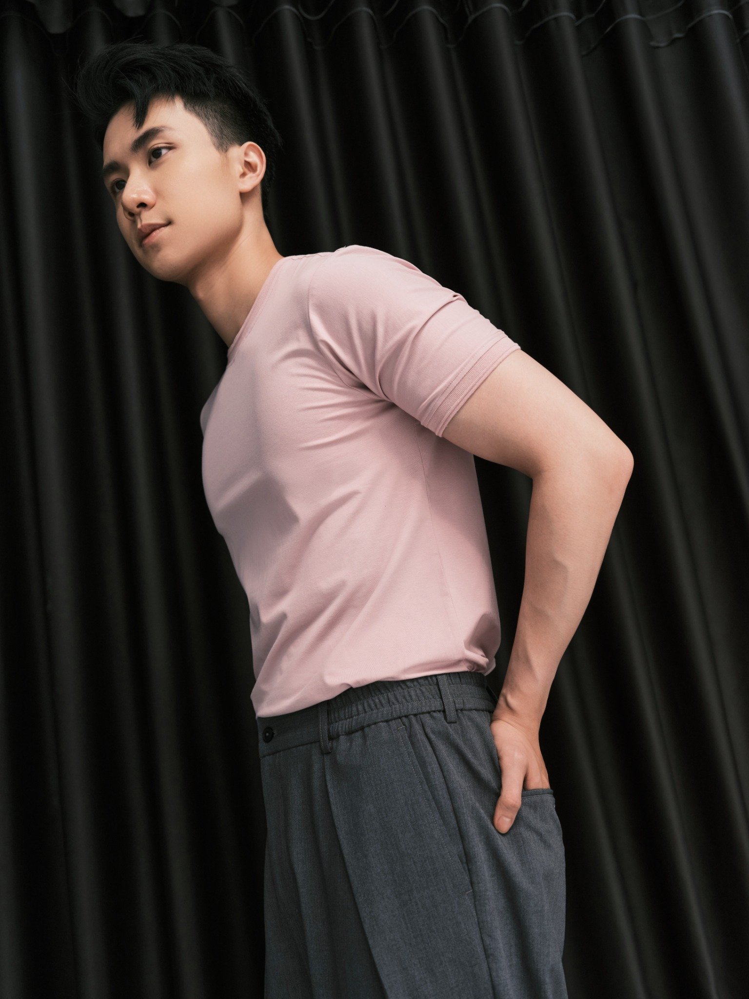 AG080 PREMIUM REGULAR FIT BASIC T-SHIRT - PINK