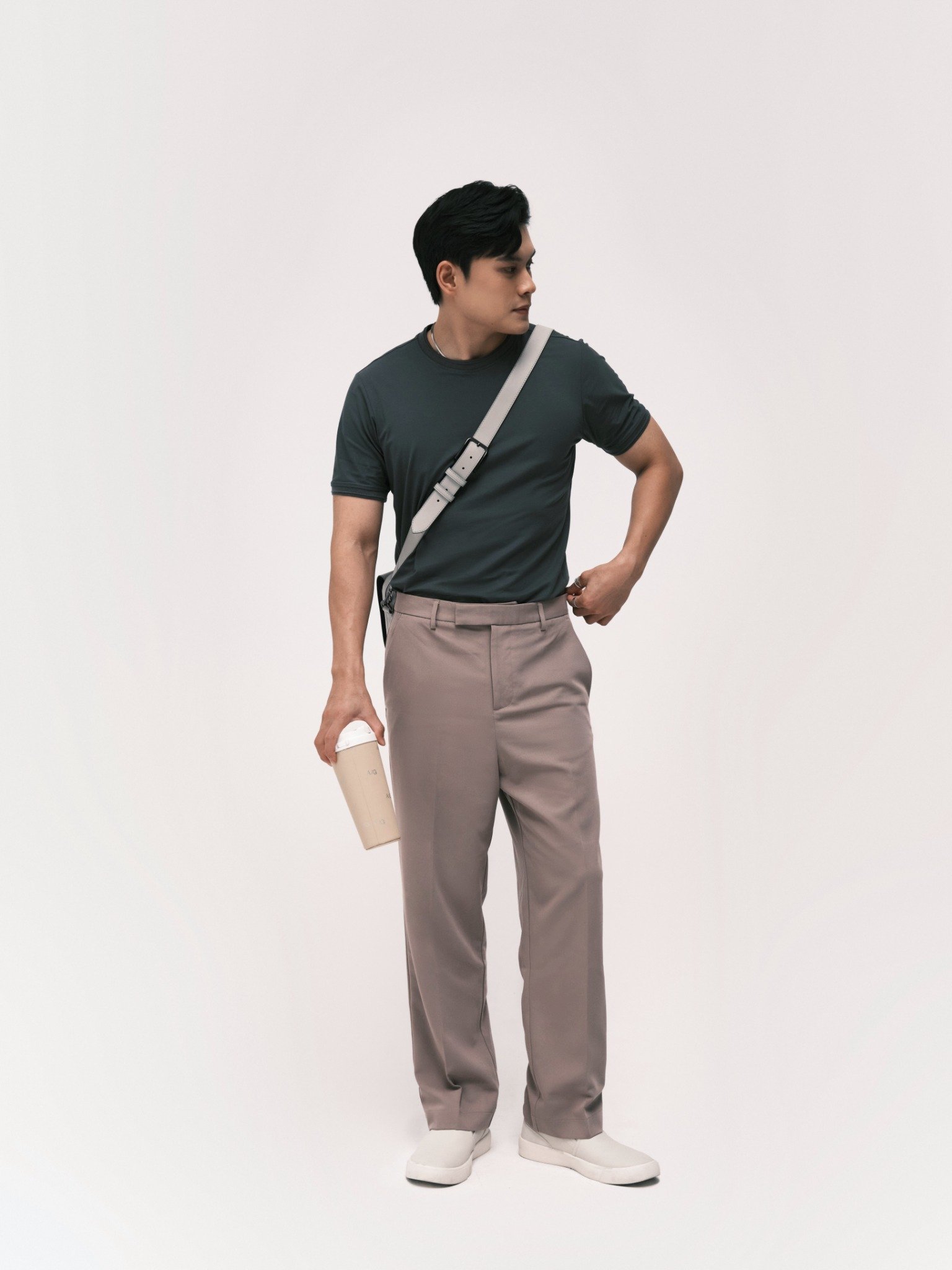 AG080 PREMIUM REGULAR FIT BASIC T-SHIRT - DARK GREY