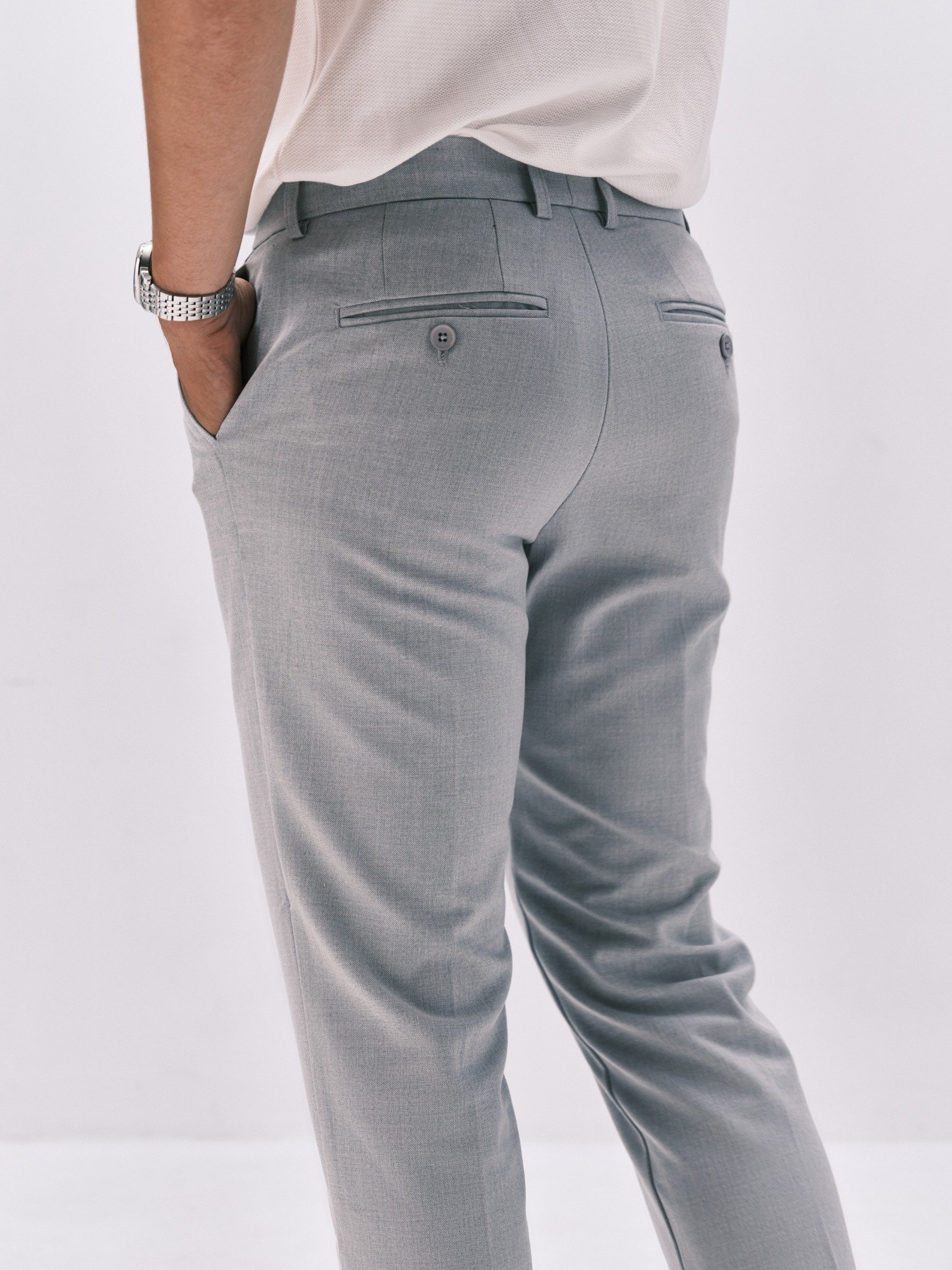 AG013 PREMIUM SLIMFIT TROUSERS - LIGHT GREY