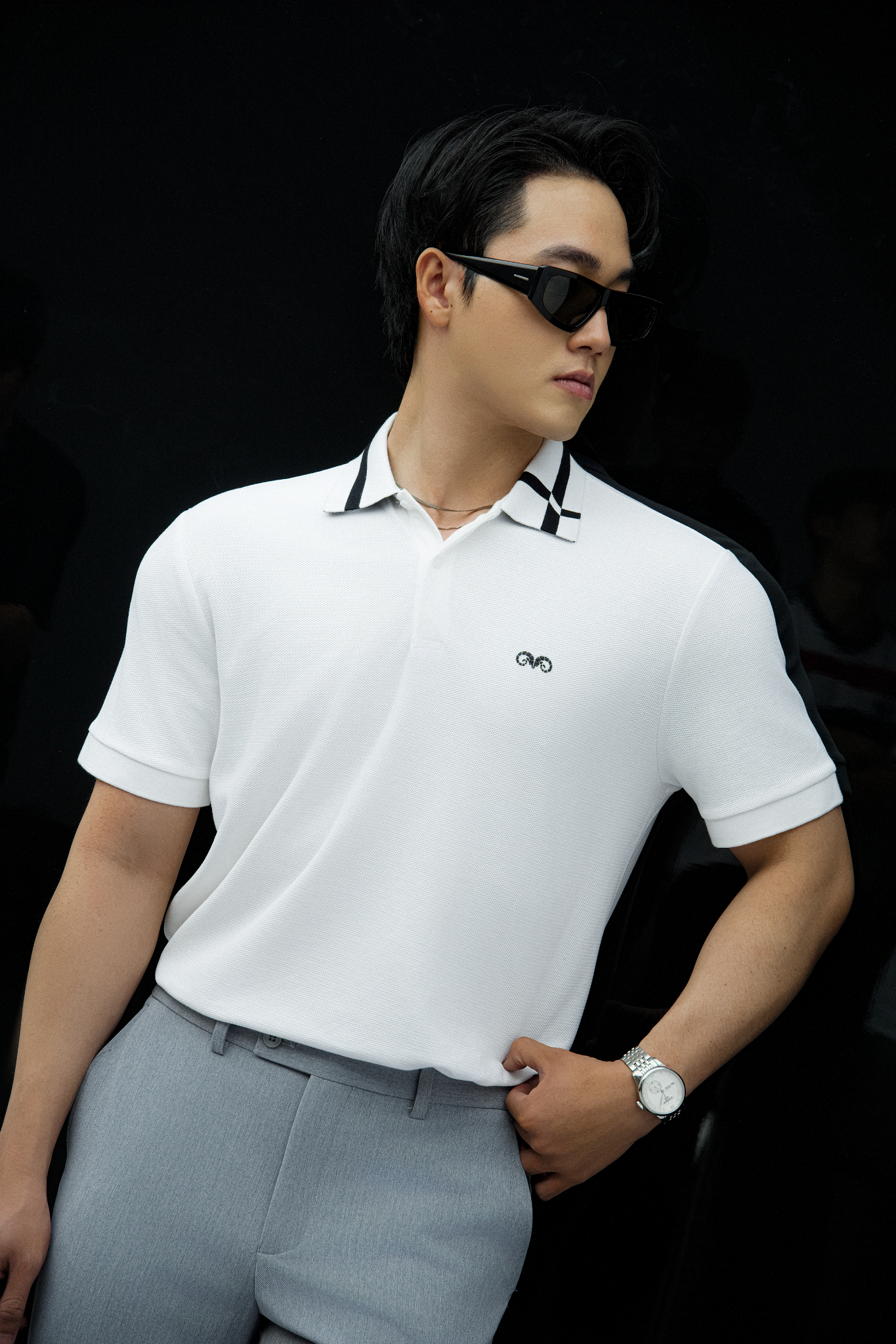 AG97 PREMIUM SLIMFIT POLO - WHITE