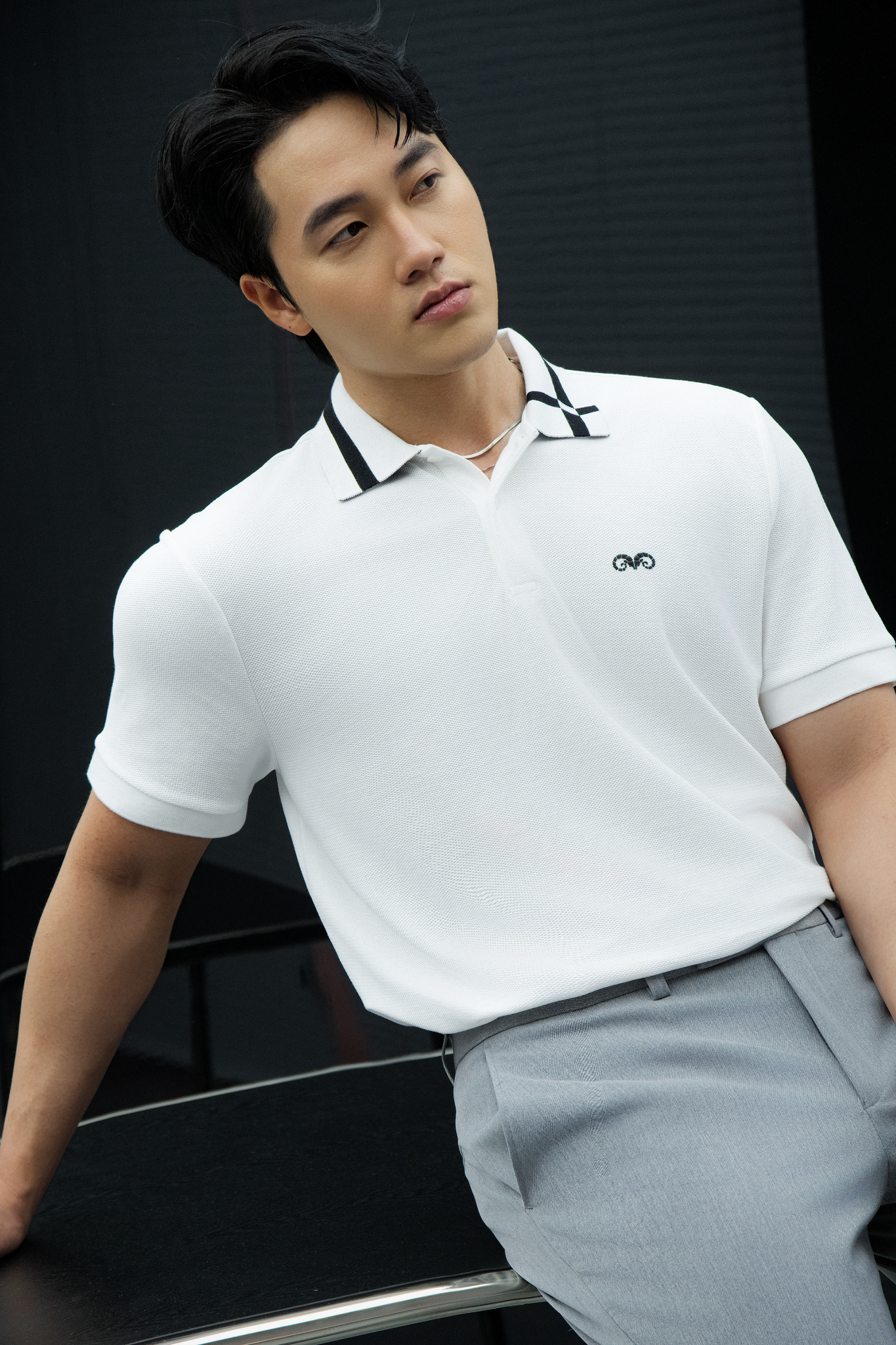 AG97 PREMIUM SLIMFIT POLO - WHITE