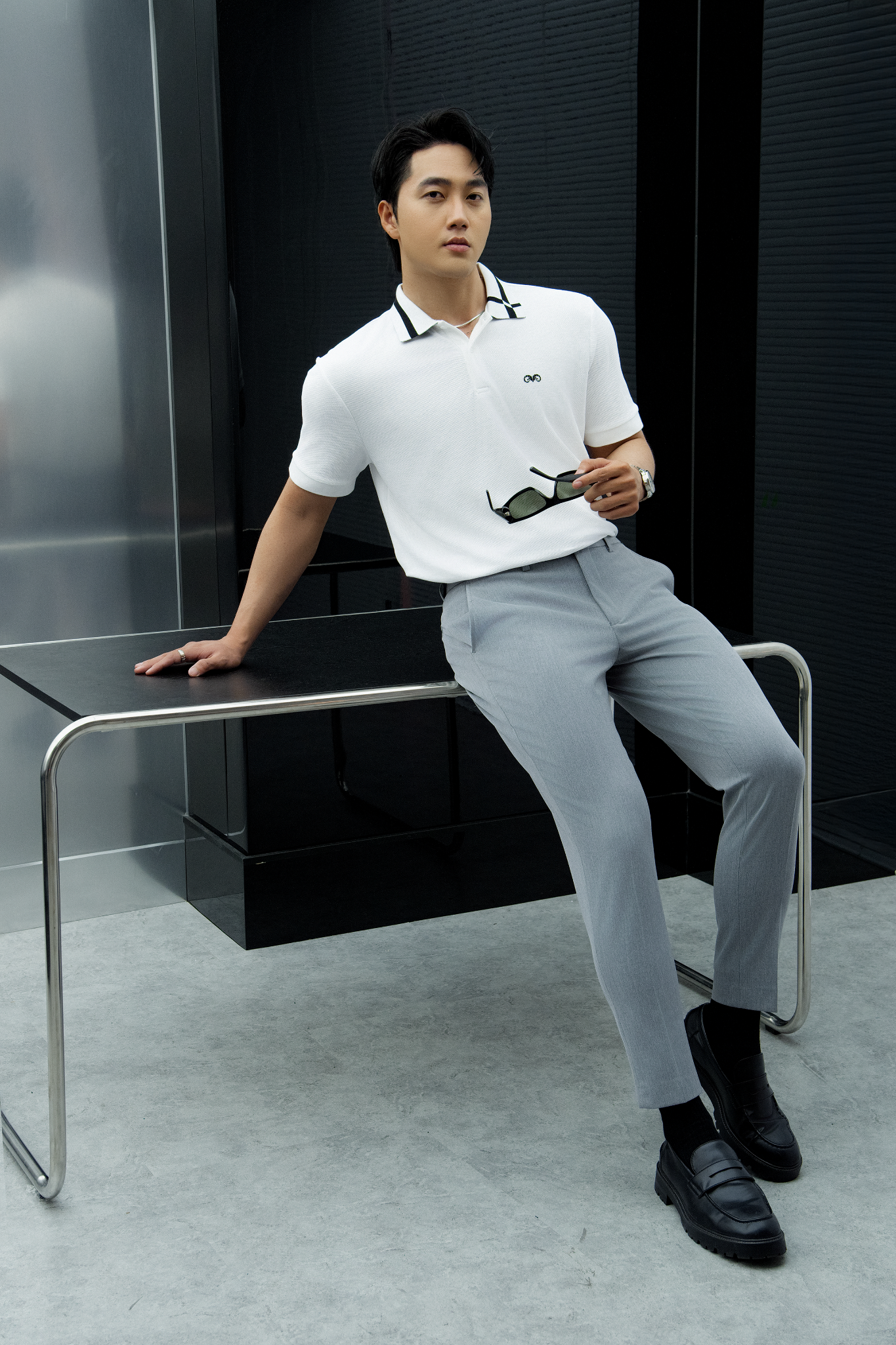 AG97 PREMIUM SLIMFIT POLO - WHITE