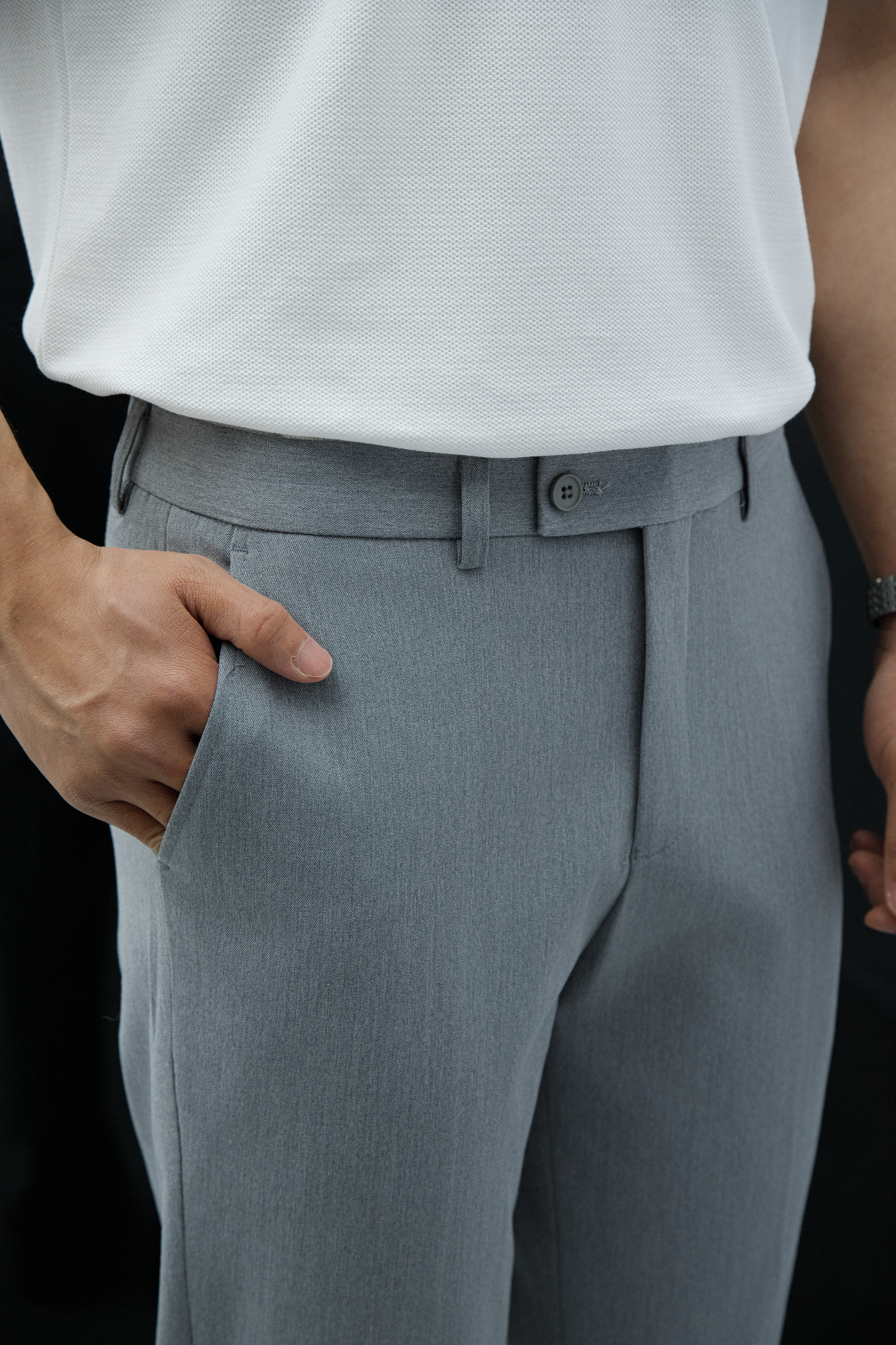 N57 FACTORY SLIMFIT ESSENTIAL TROUSERS - LIGHT GREY