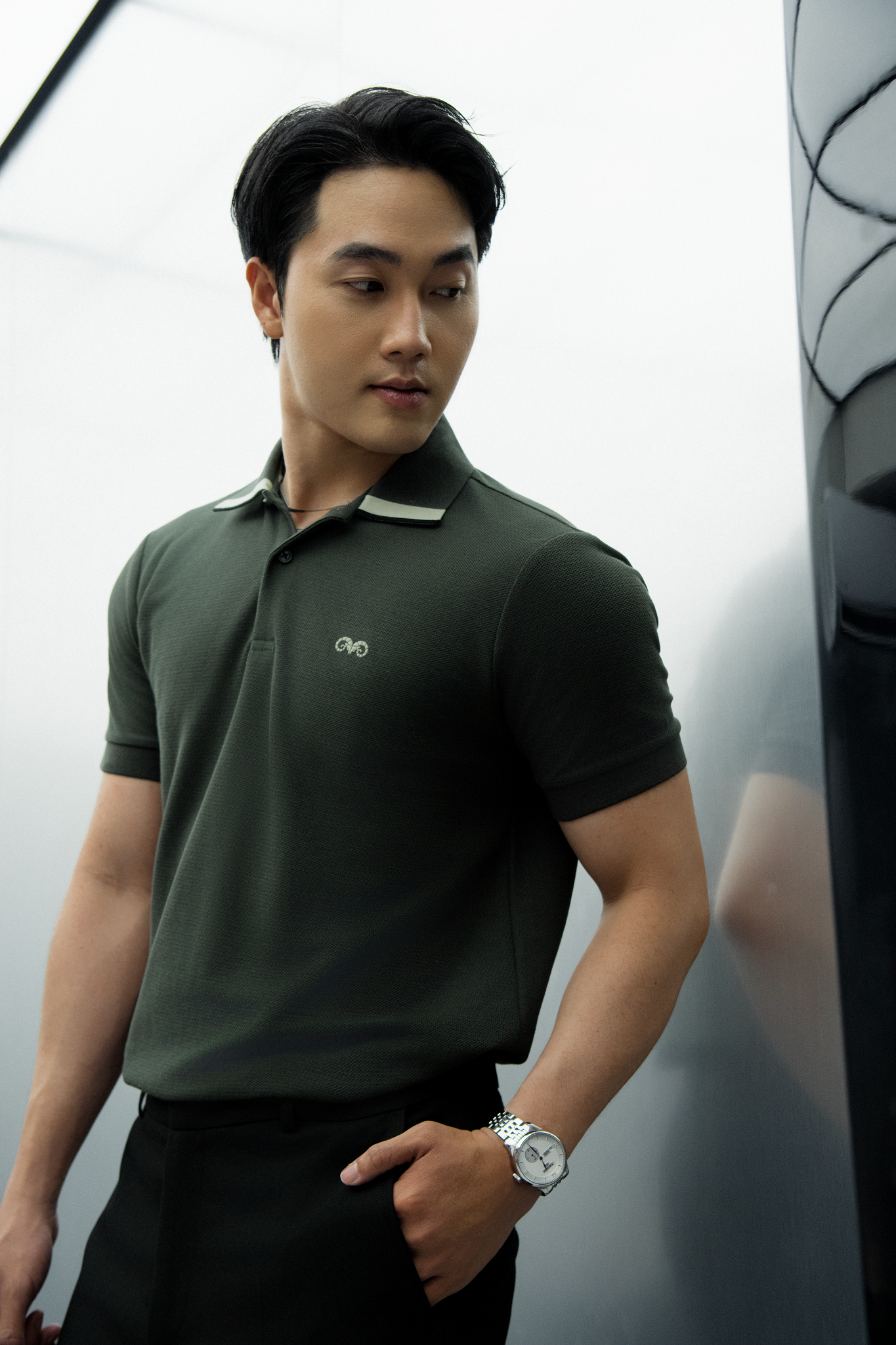 AG96 PREMIUM SLIMFIT POLO - DARK GREY