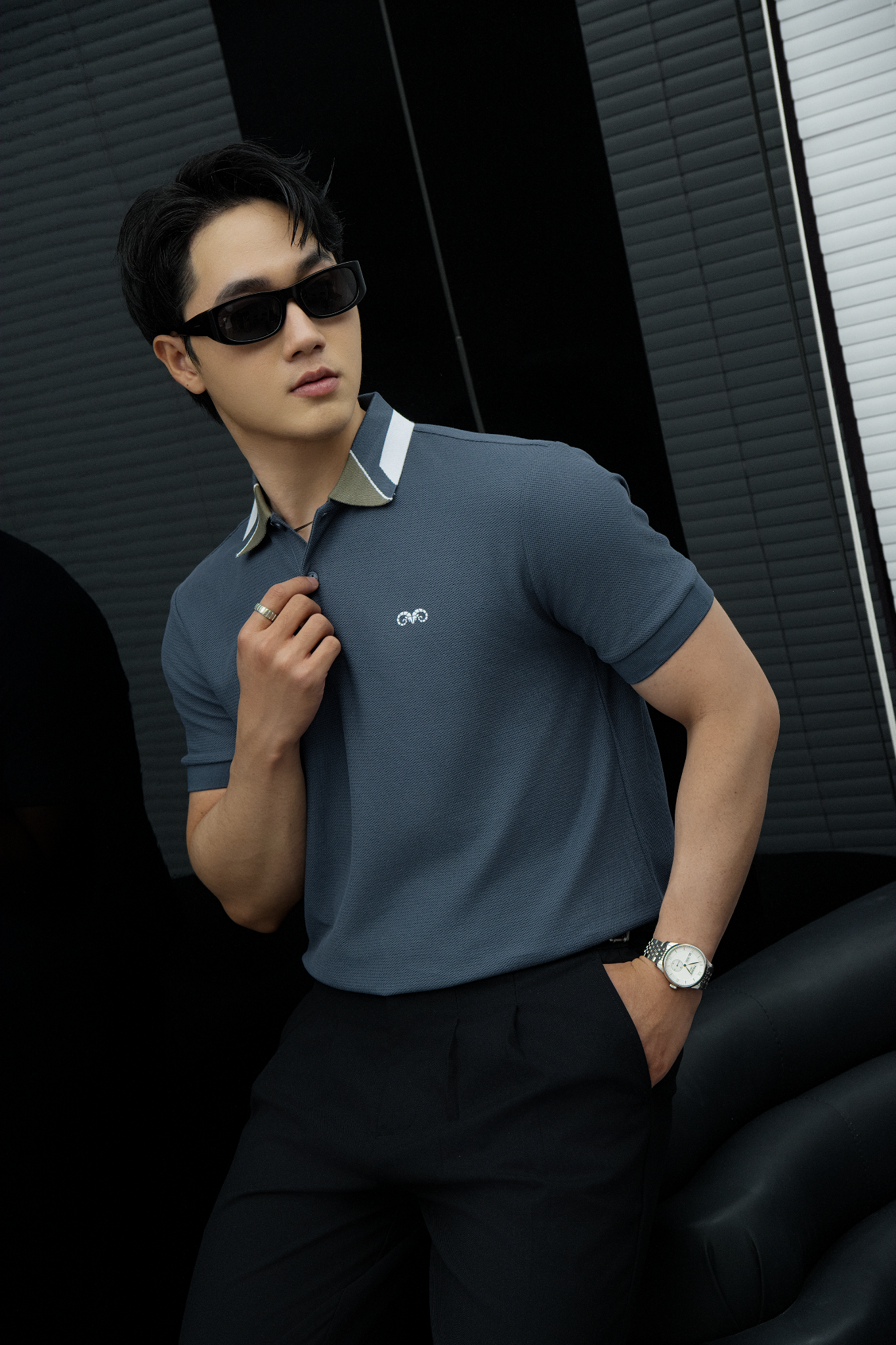 AG95 PREMIUM SLIMFIT POLO - DARK GREY