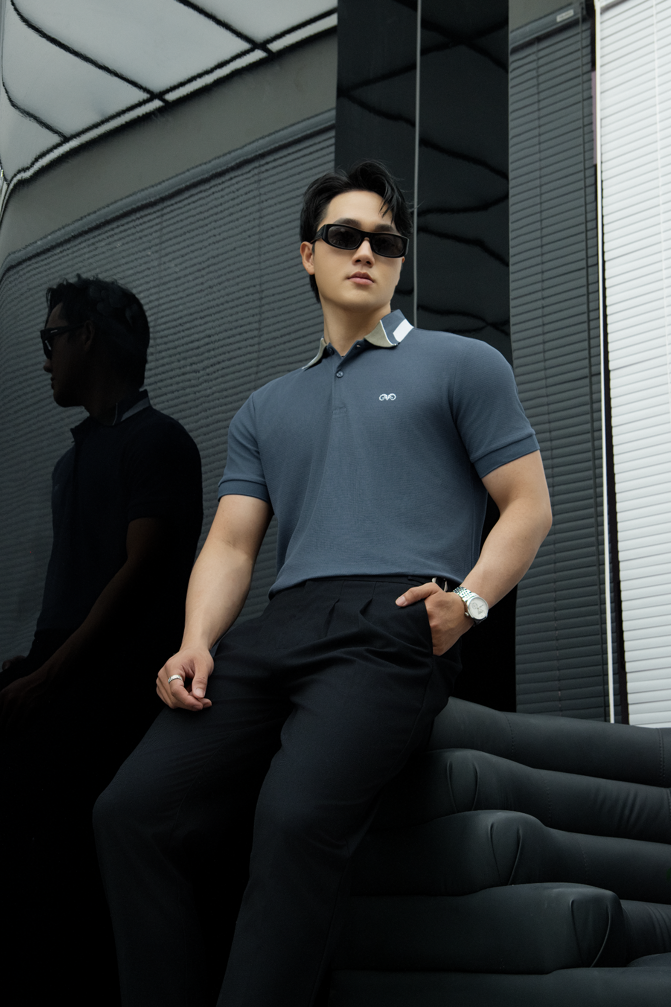 AG95 PREMIUM SLIMFIT POLO - DARK GREY