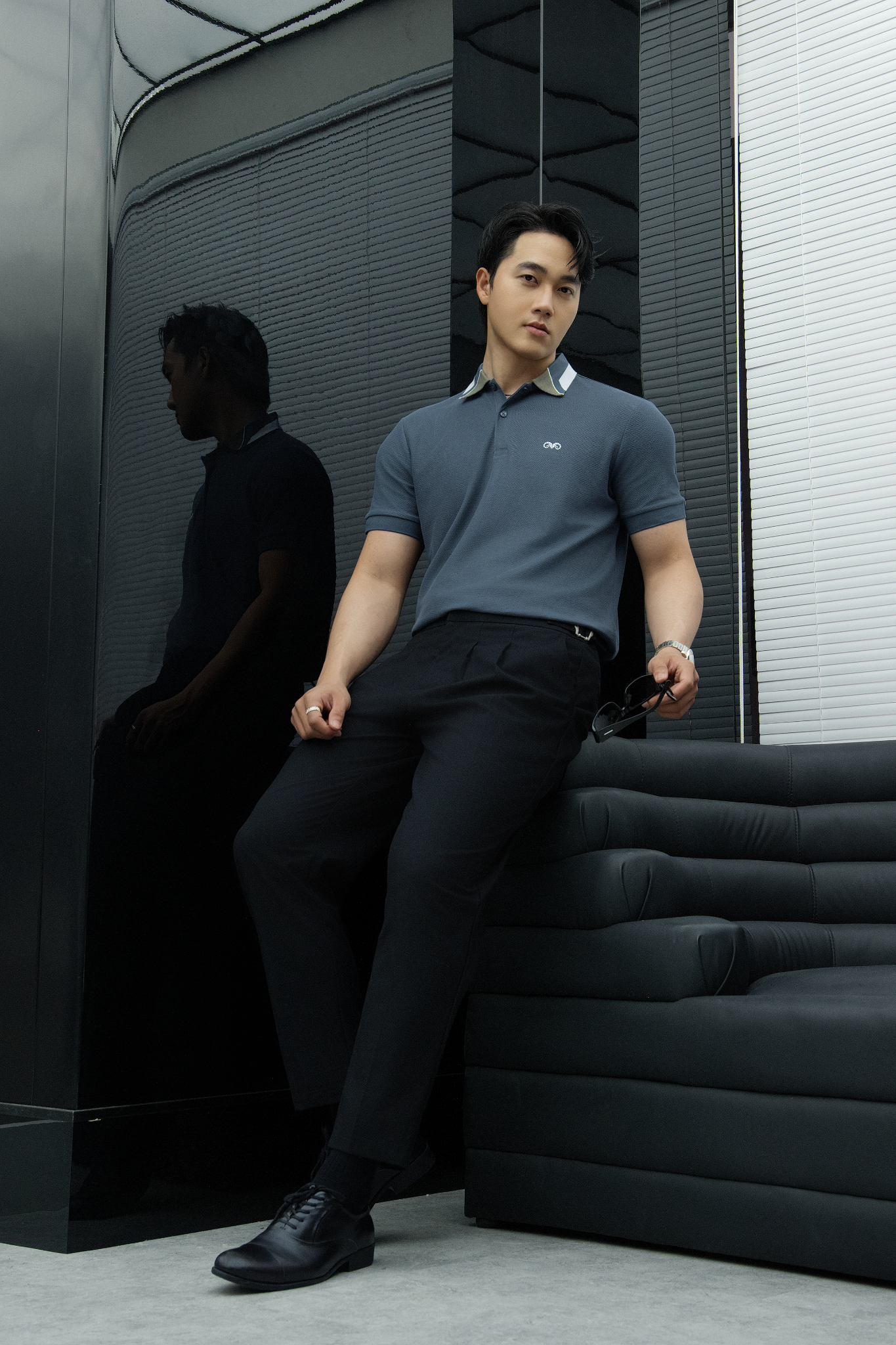 AG95 PREMIUM SLIMFIT POLO - DARK GREY