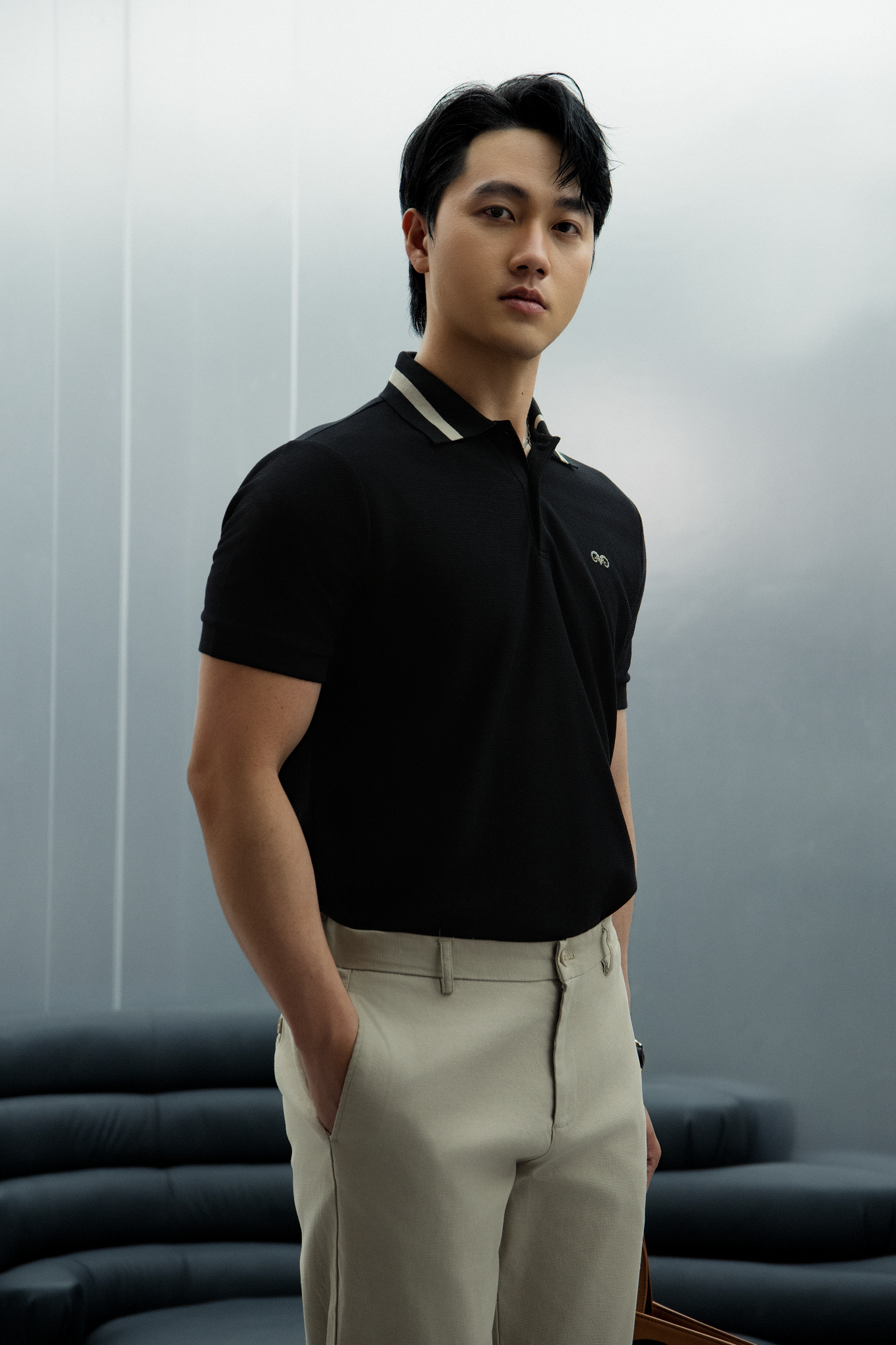 AG97 PREMIUM SLIMFIT POLO - BLACK