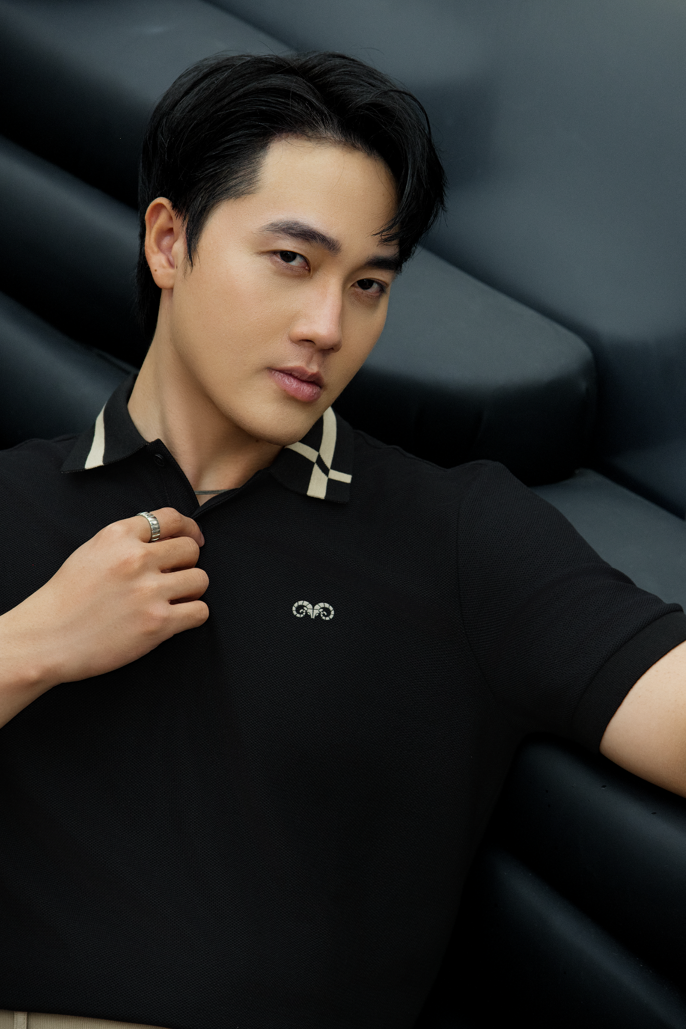 AG97 PREMIUM SLIMFIT POLO - BLACK