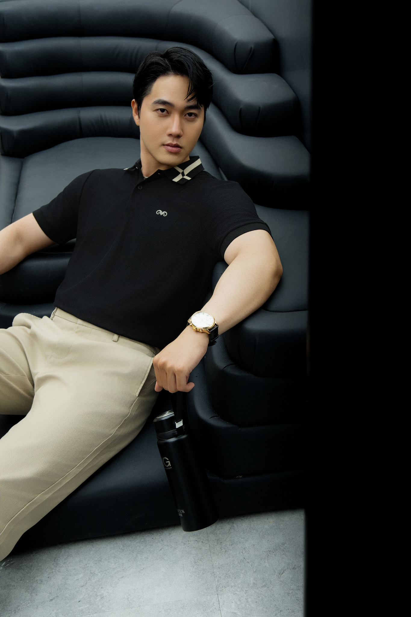 AG97 PREMIUM SLIMFIT POLO - BLACK