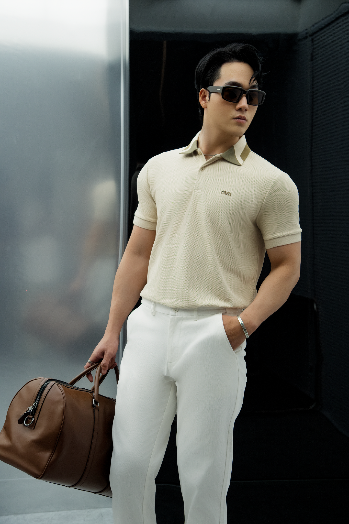 AG95 PREMIUM SLIMFIT POLO - BEIGE