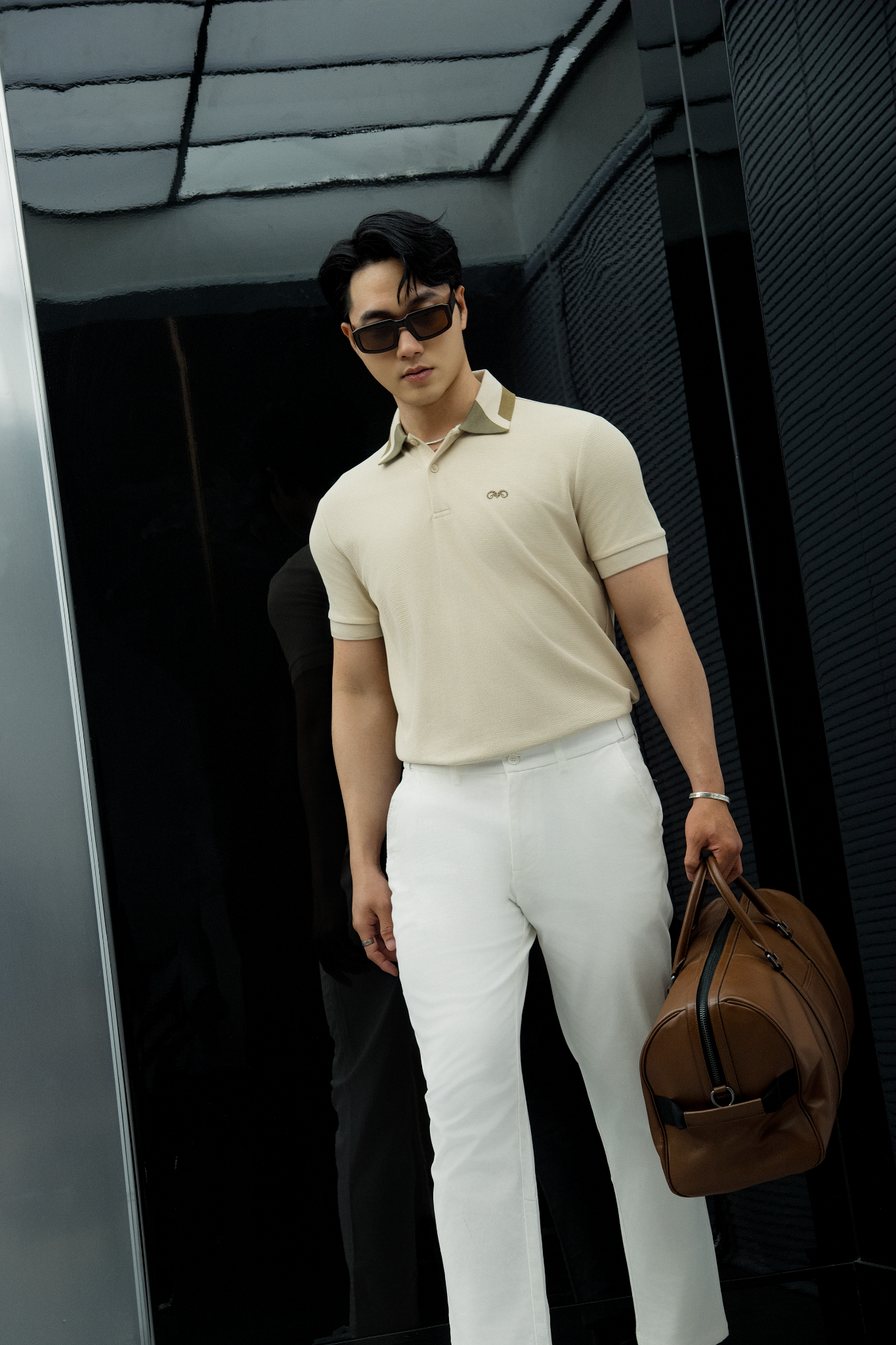 AG95 PREMIUM SLIMFIT POLO - BEIGE