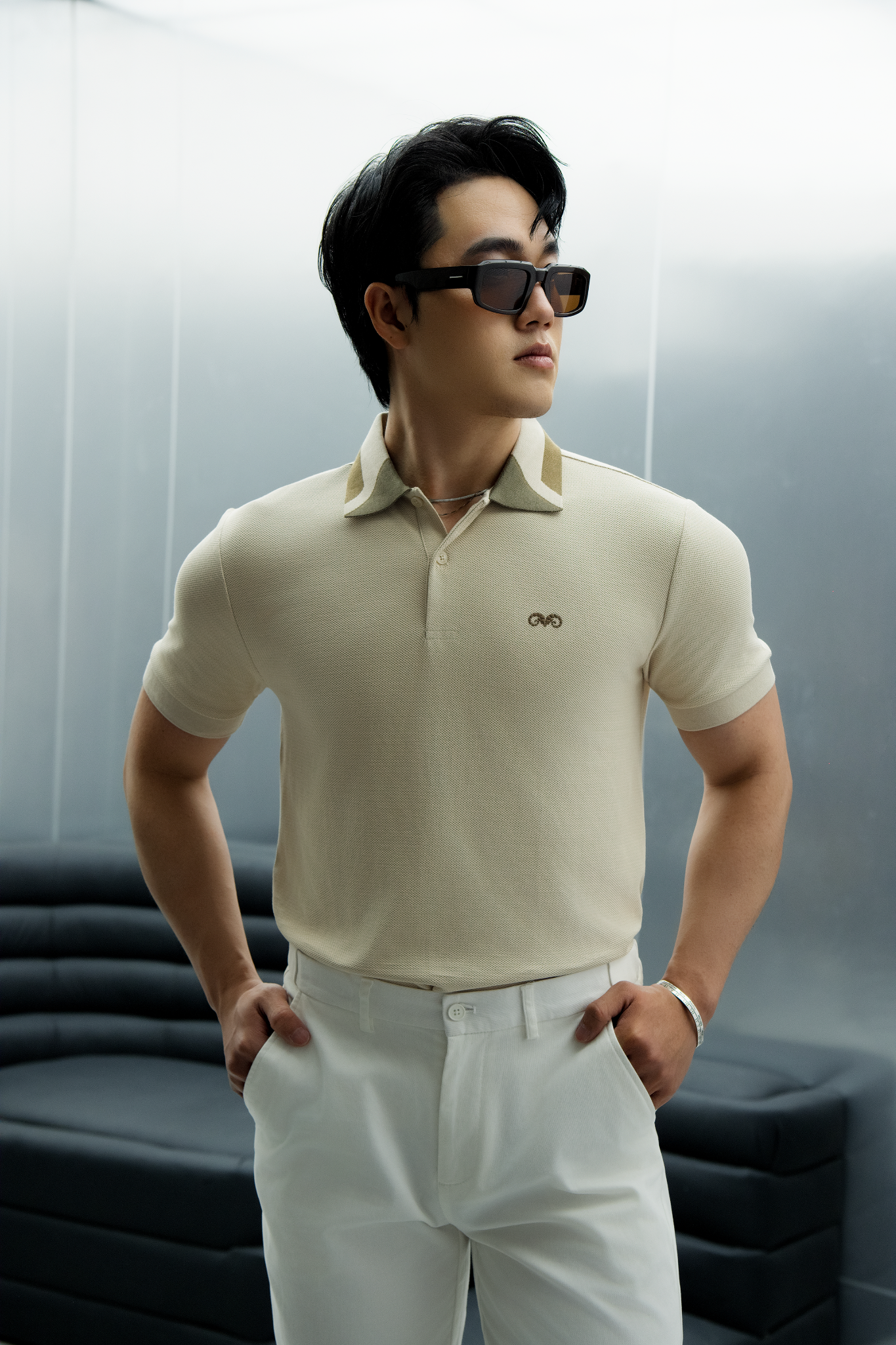 AG95 PREMIUM SLIMFIT POLO - BEIGE