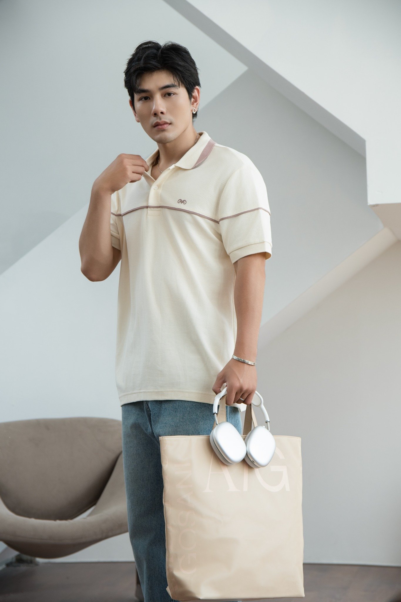 AG002 PREMIUM REGULAR FIT MIXED COLOR POLO - OFF WHITE