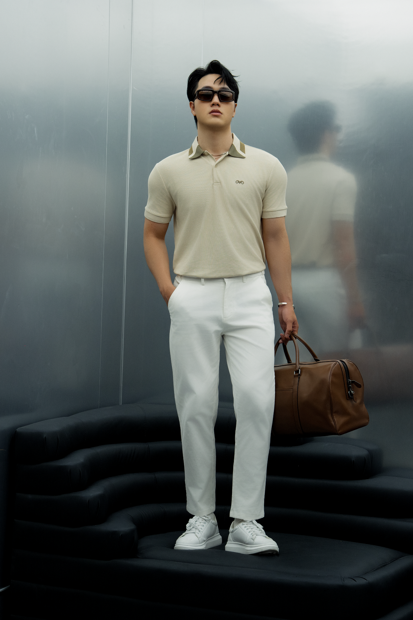 AG95 PREMIUM SLIMFIT POLO - BEIGE