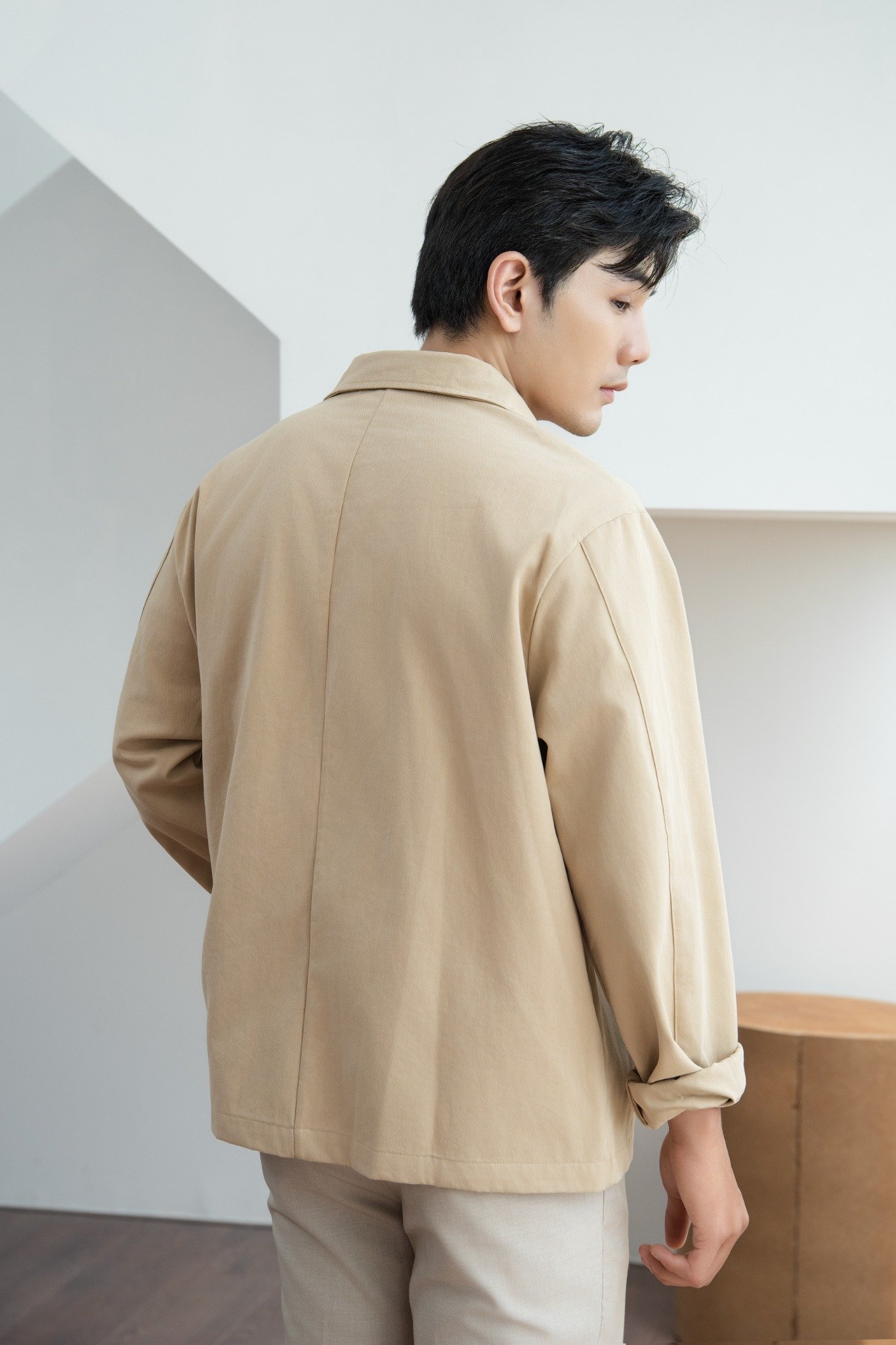 AG01 STUDIO LOOSE FIT KHAKI JACKET - BROWN