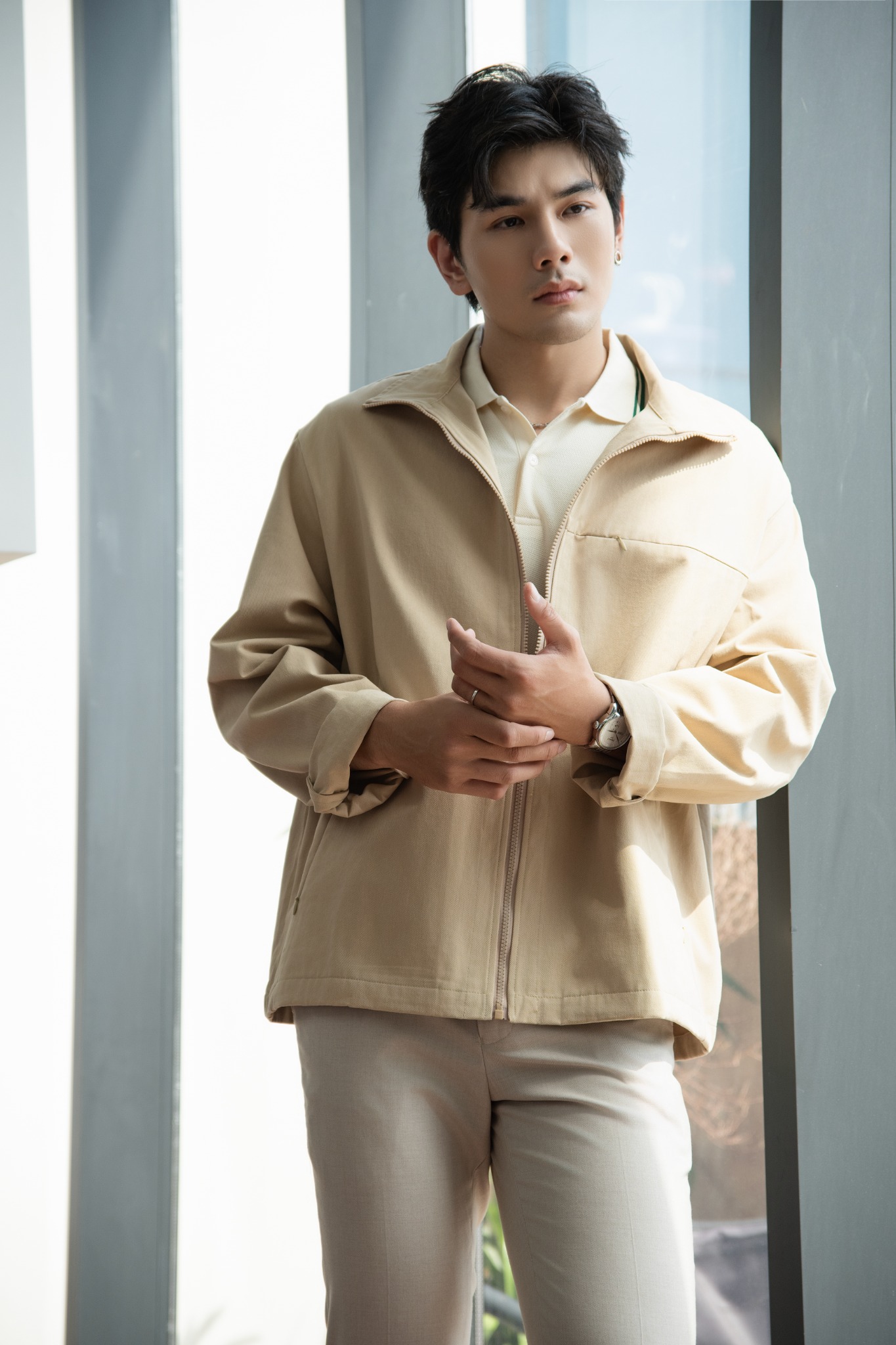 AG01 STUDIO LOOOSE FIT NEW KHAKI JACKET - BROWN