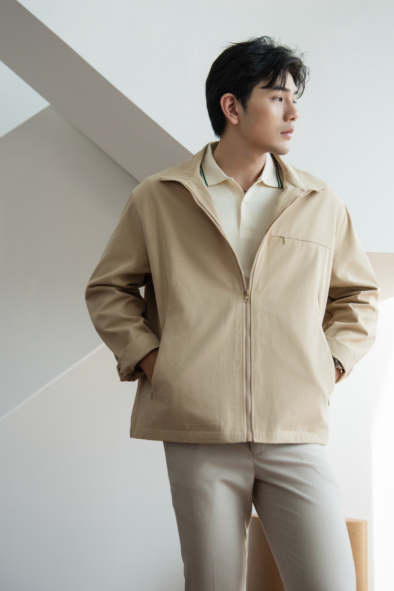 AG01 STUDIO LOOSE FIT KHAKI JACKET - BROWN