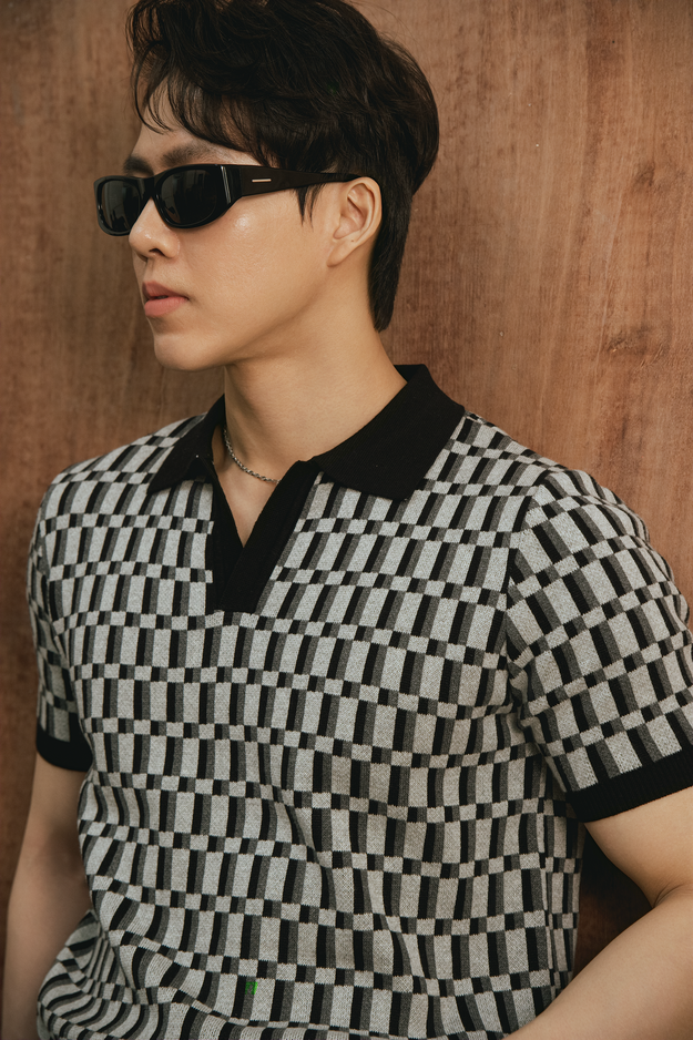 AG749 PREMIUM REGULAR FIT KNIT POLO - BLACK