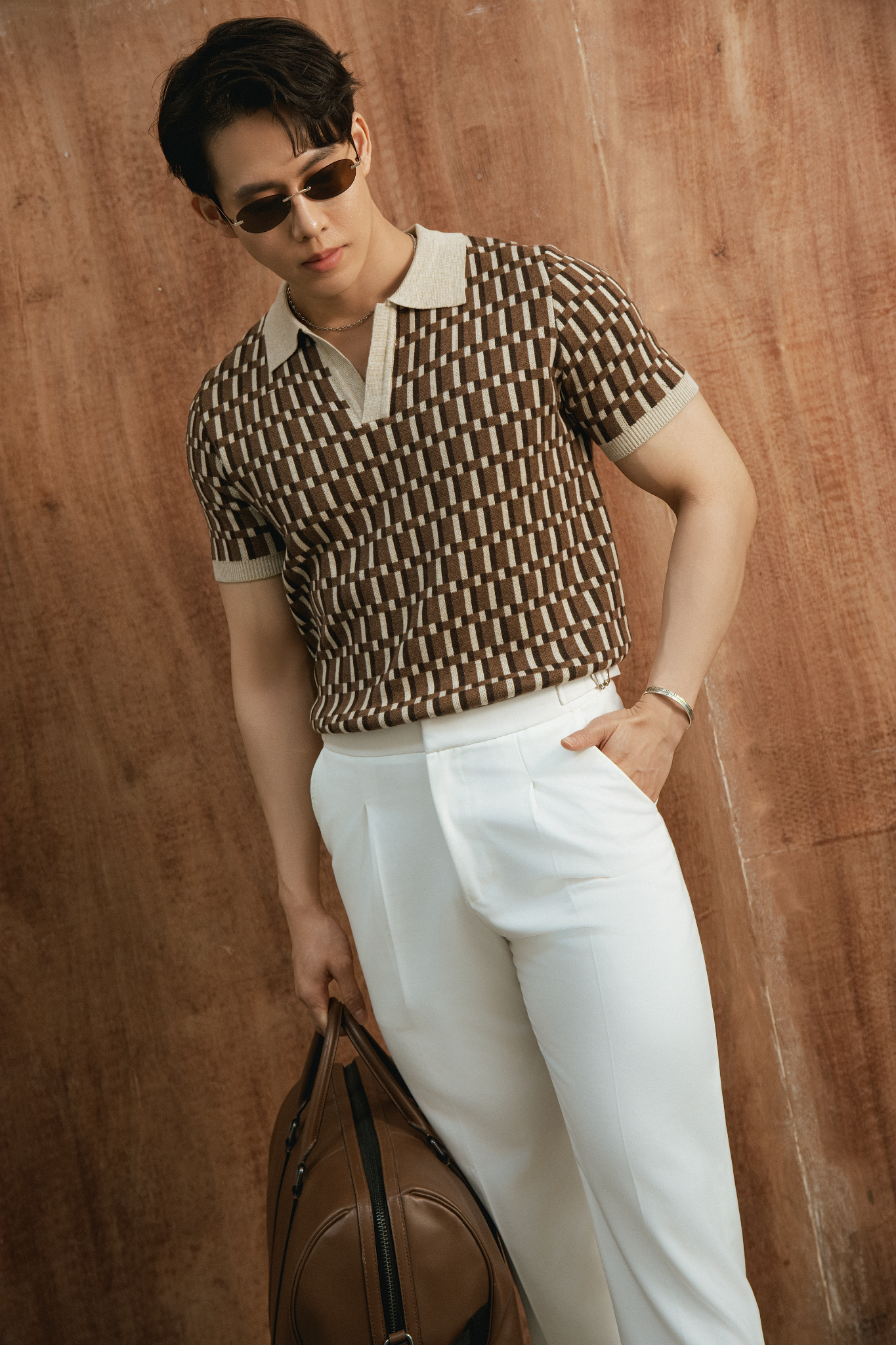 AG749 PREMIUM REGULAR FIT KNIT POLO - BEIGE