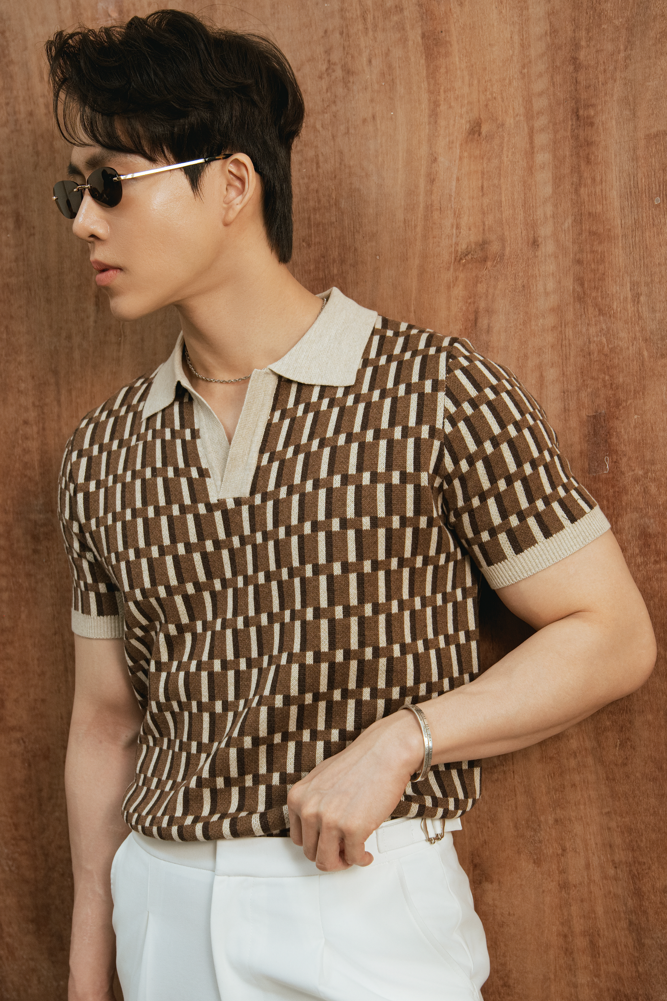 AG749 PREMIUM REGULAR FIT KNIT POLO - BEIGE