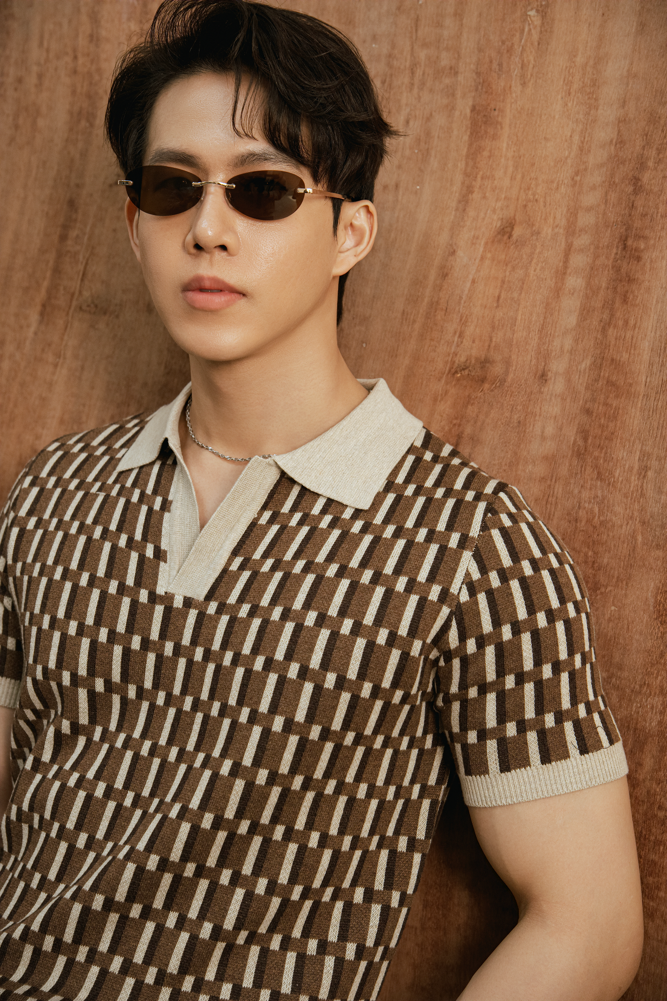 AG749 PREMIUM REGULAR FIT KNIT POLO - BEIGE