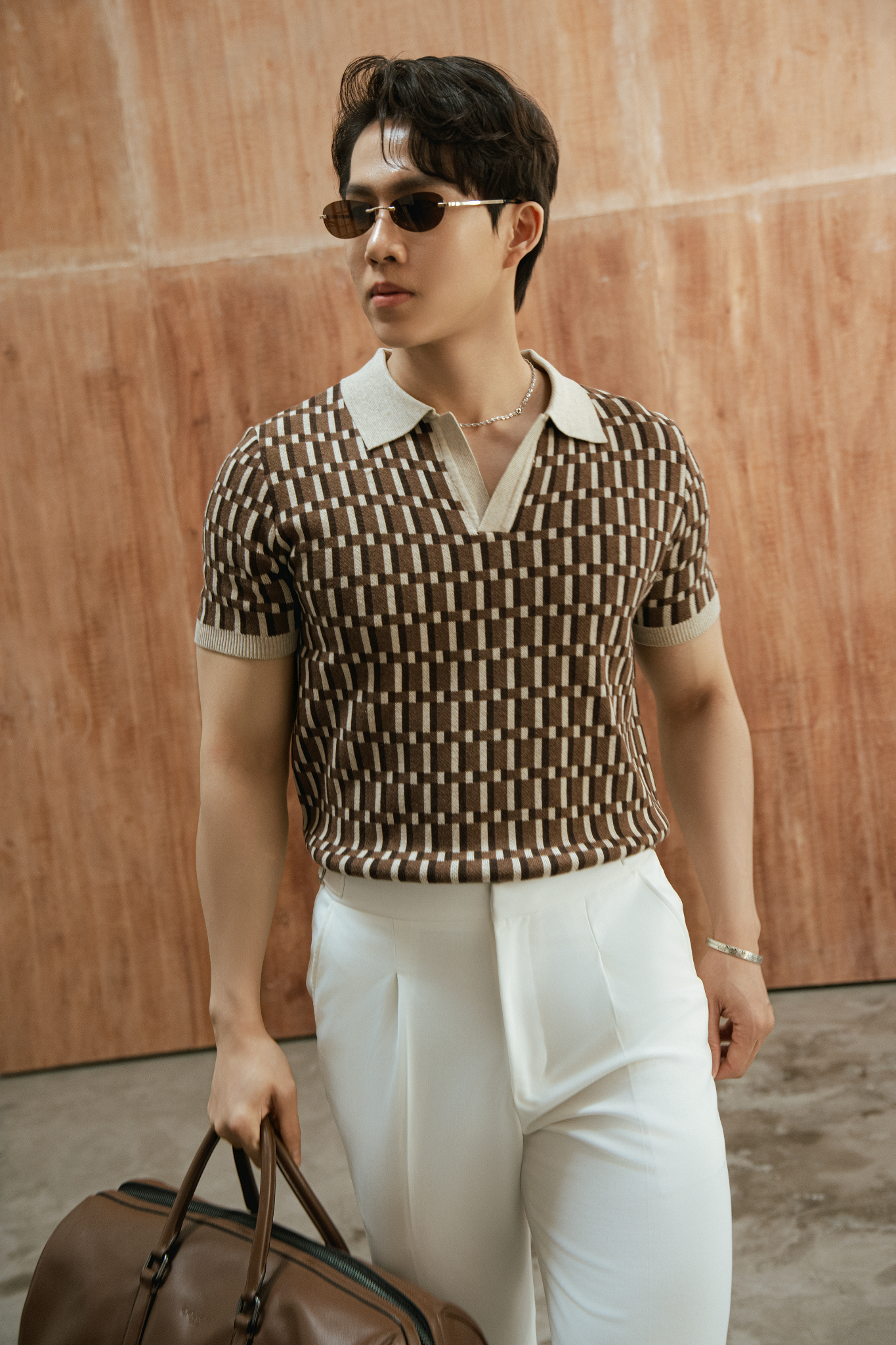 AG749 PREMIUM REGULAR FIT KNIT POLO - BEIGE