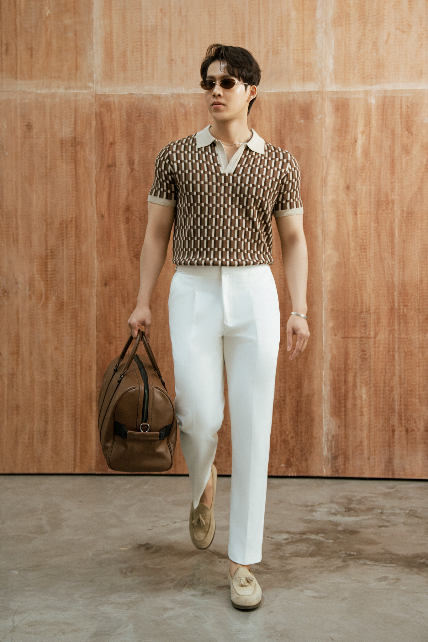 AG749 PREMIUM REGULAR FIT KNIT POLO - BEIGE