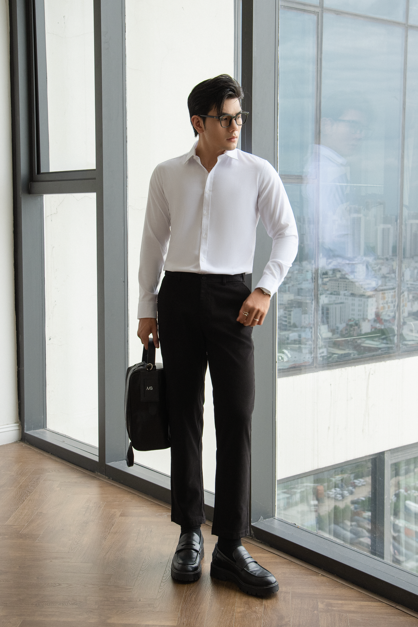 AG51 PREMIUM SLIMFIT SHIRT - WHITE