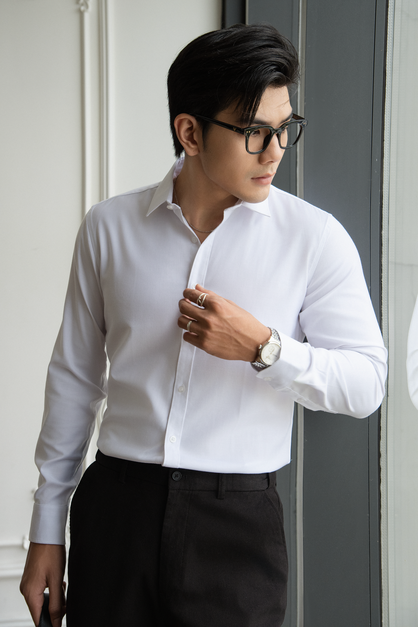 AG51 PREMIUM SLIMFIT SHIRT - WHITE