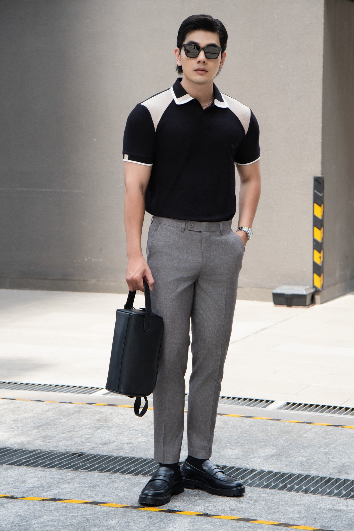 AG67 PREMIUM SLIMFIT POLO - BLACK