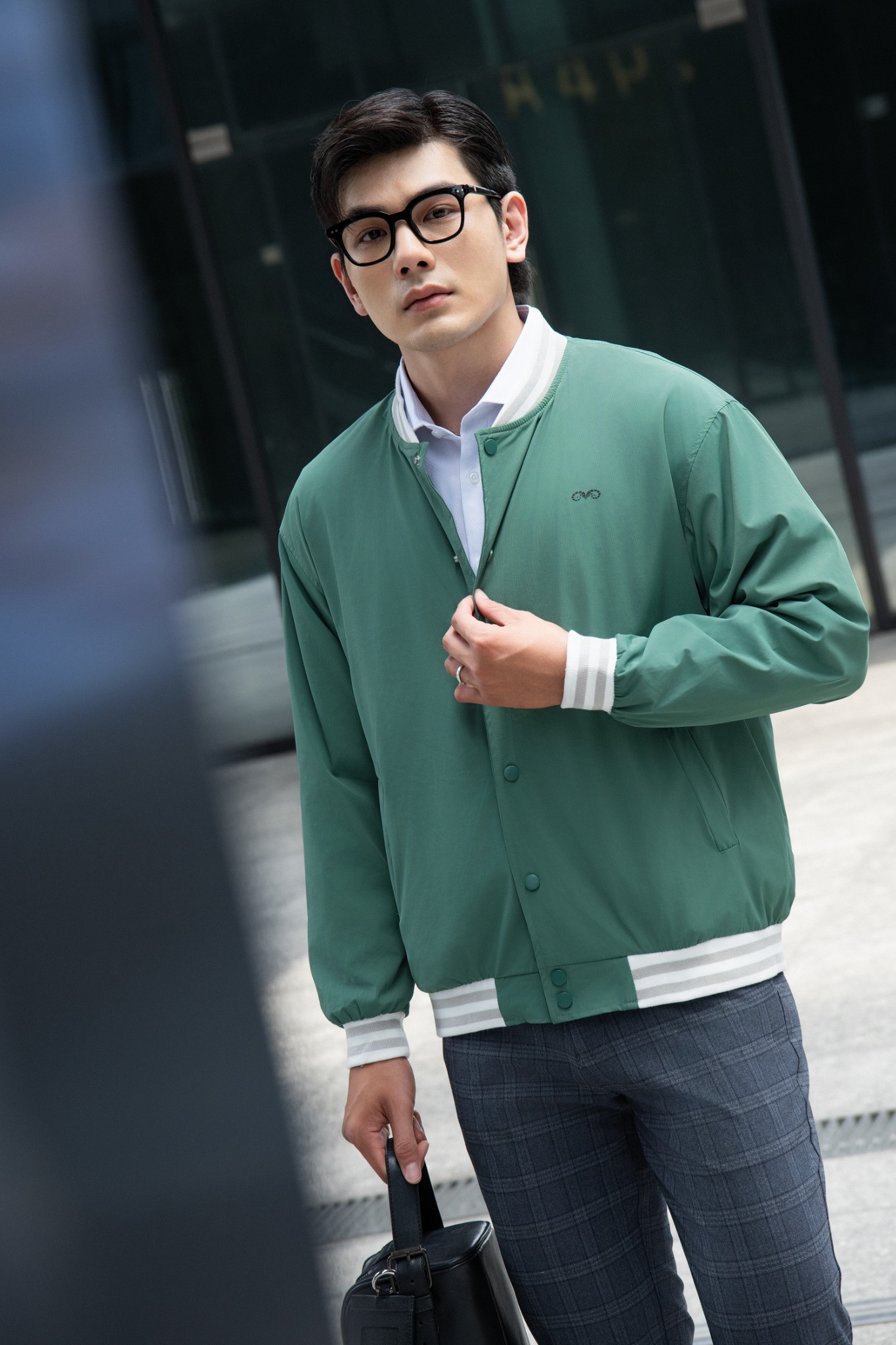 AG19 FACTORY LOOSE FIT BASIC BOMBER - GREEN