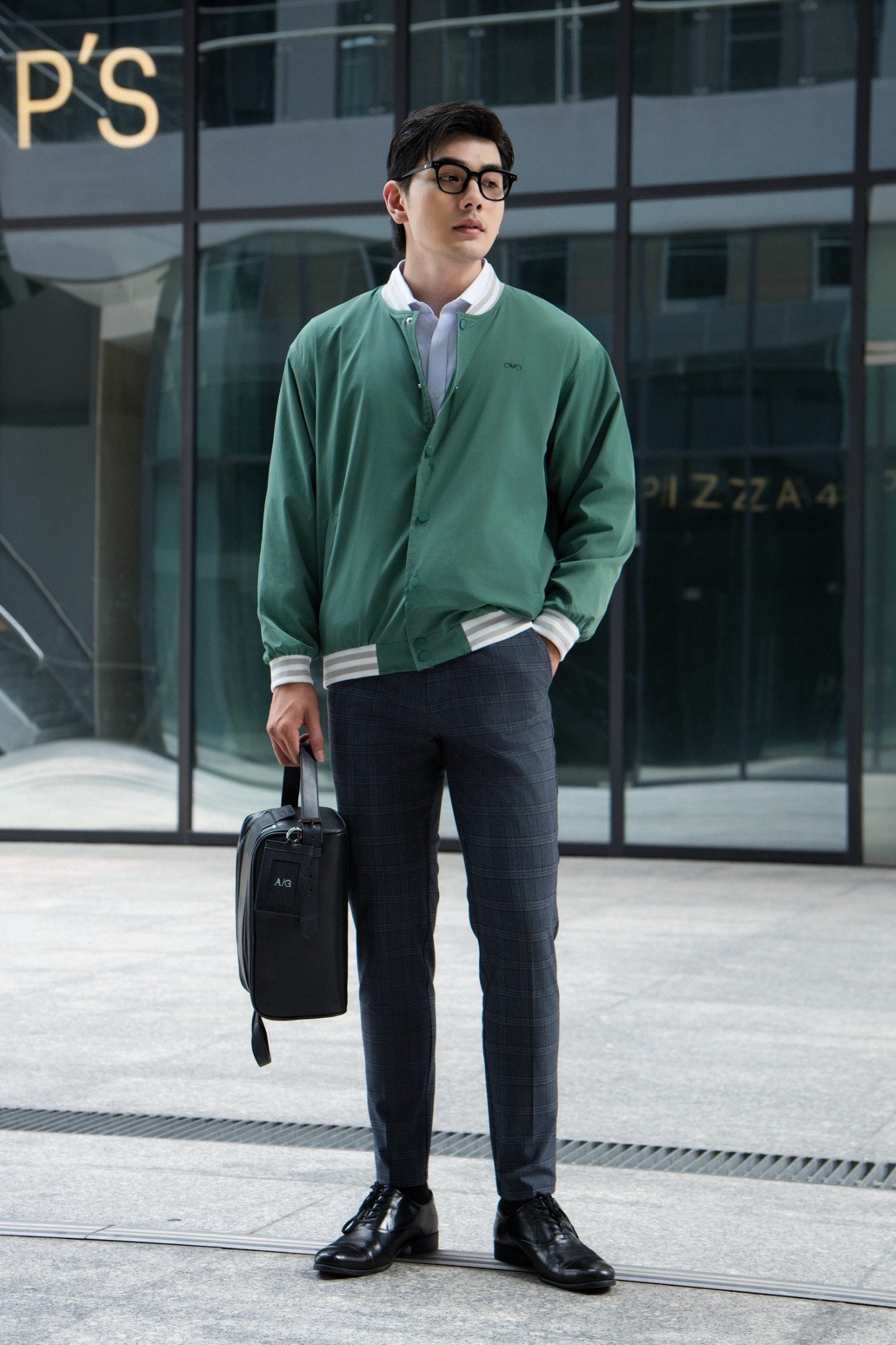 AG19 FACTORY LOOSE FIT BASIC BOMBER - GREEN