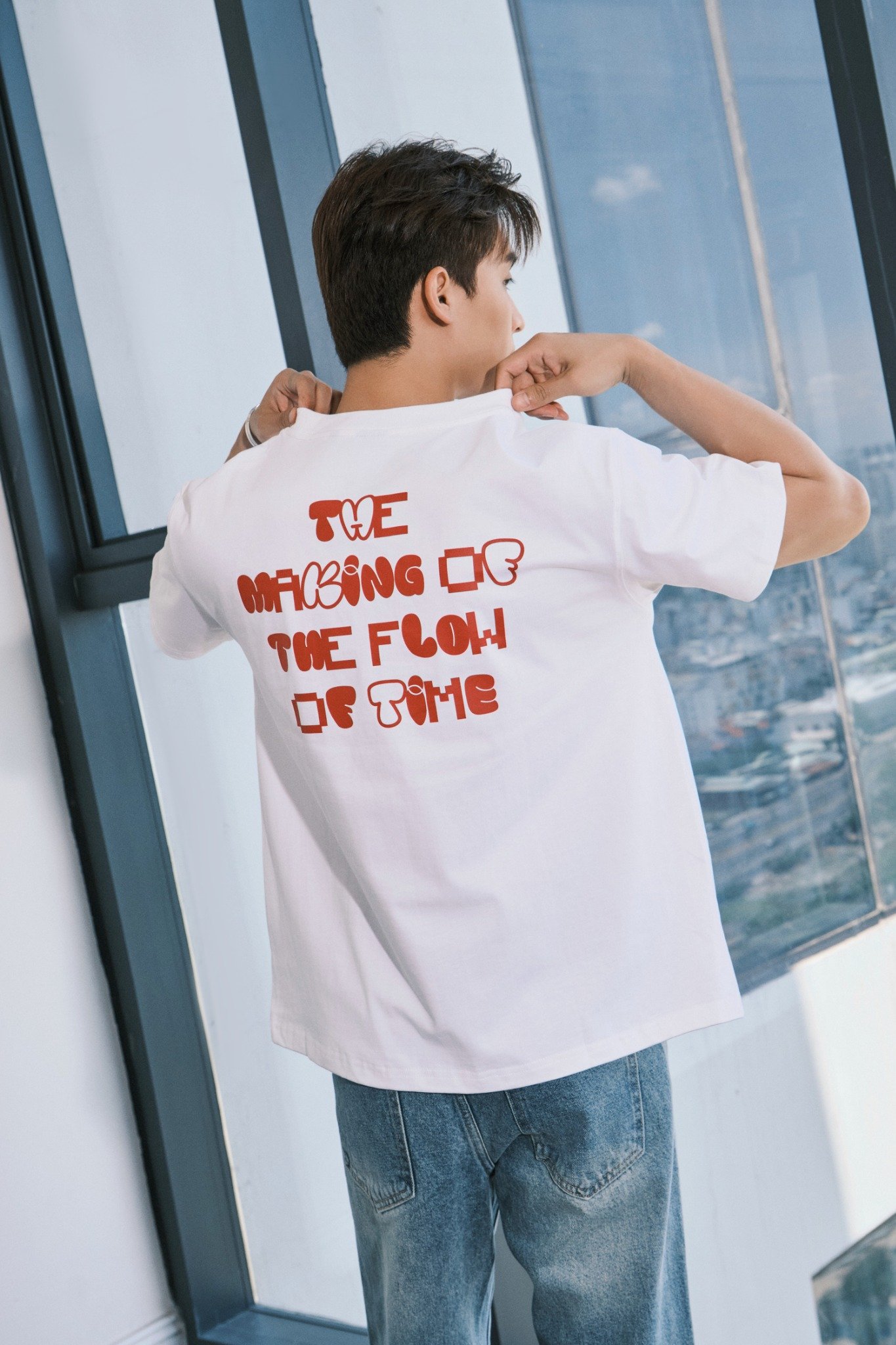 AG06 STUDIO LOOSE FIT PRINTED "TFOT" T-SHIRT - WHITE
