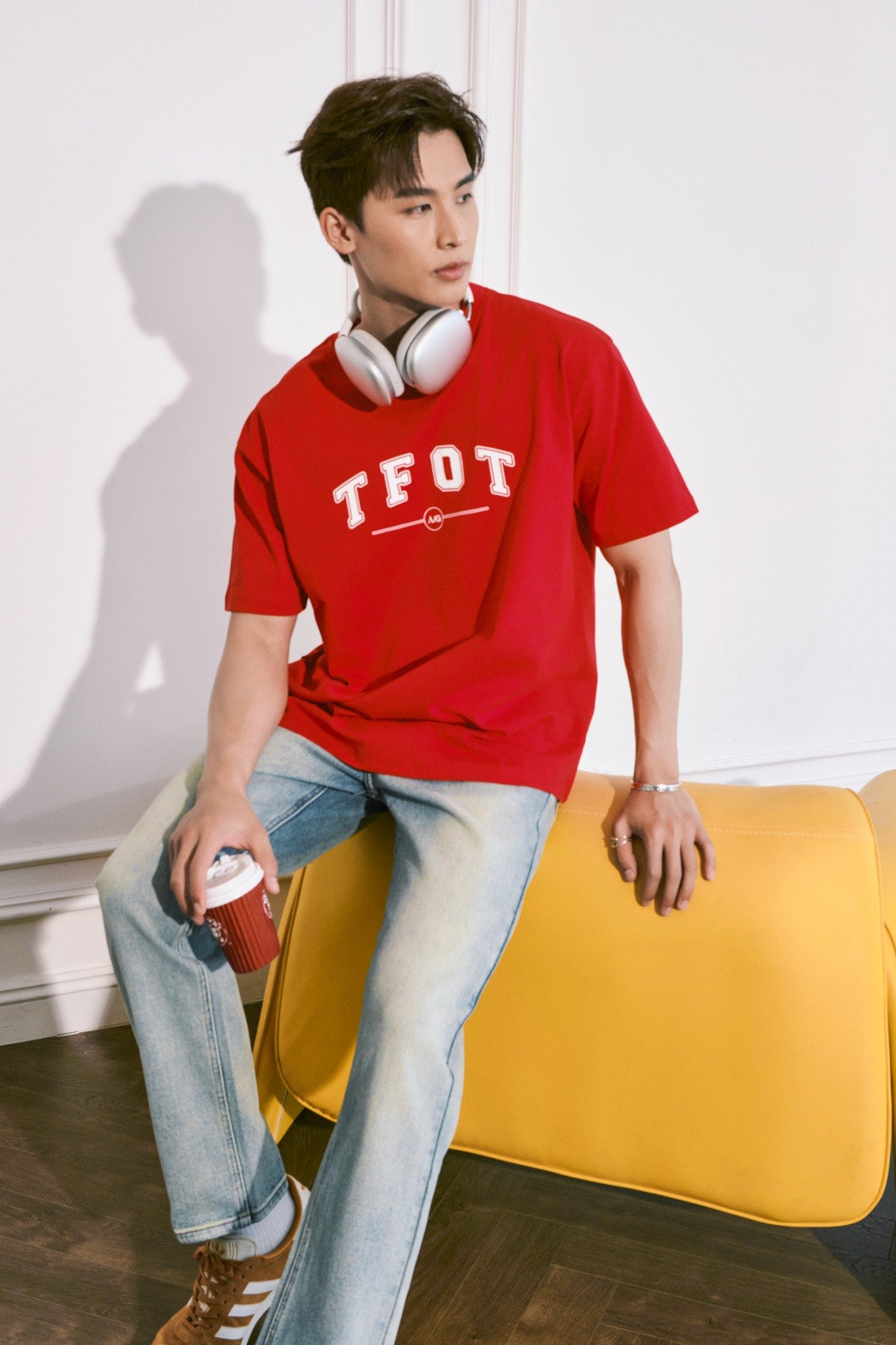 AG06 STUDIO LOOSE FIT PRINTED "TFOT" T-SHIRT - RED