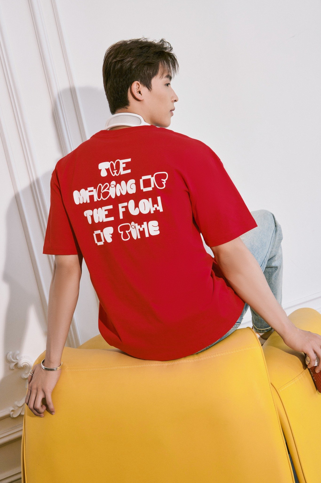 AG06 STUDIO LOOSE FIT PRINTED "TFOT" T-SHIRT - RED