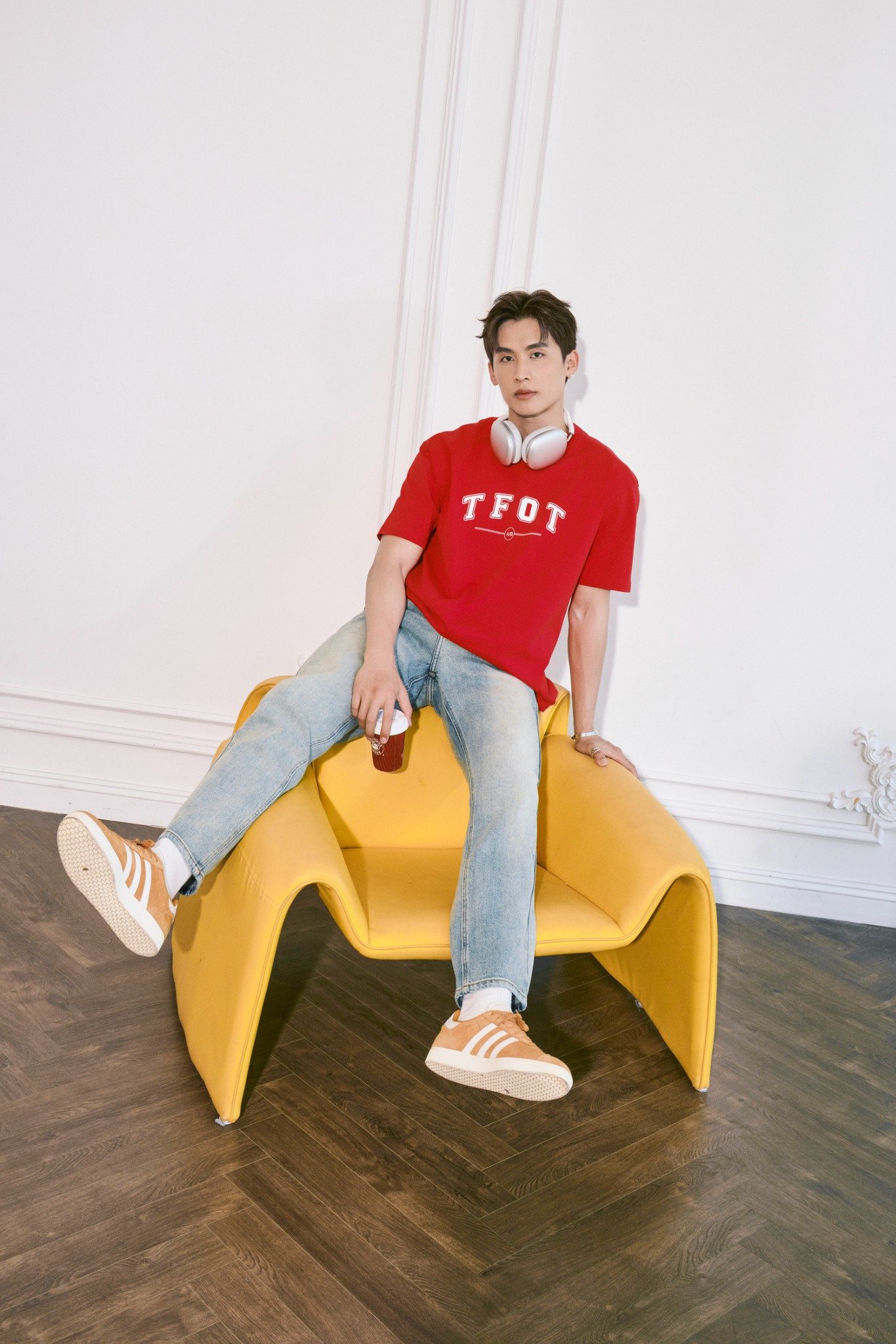 AG06 STUDIO LOOSE FIT PRINTED "TFOT" T-SHIRT - RED
