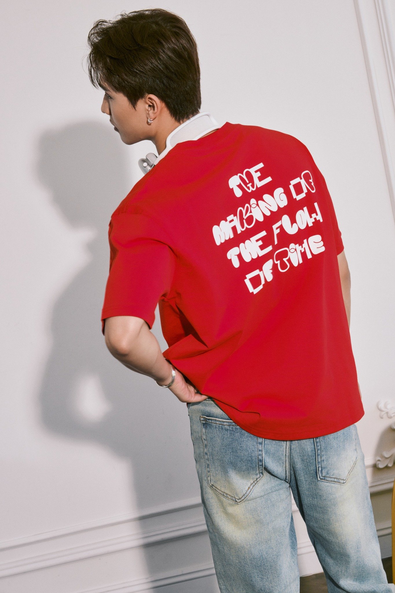 AG06 STUDIO LOOSE FIT PRINTED "TFOT" T-SHIRT - RED