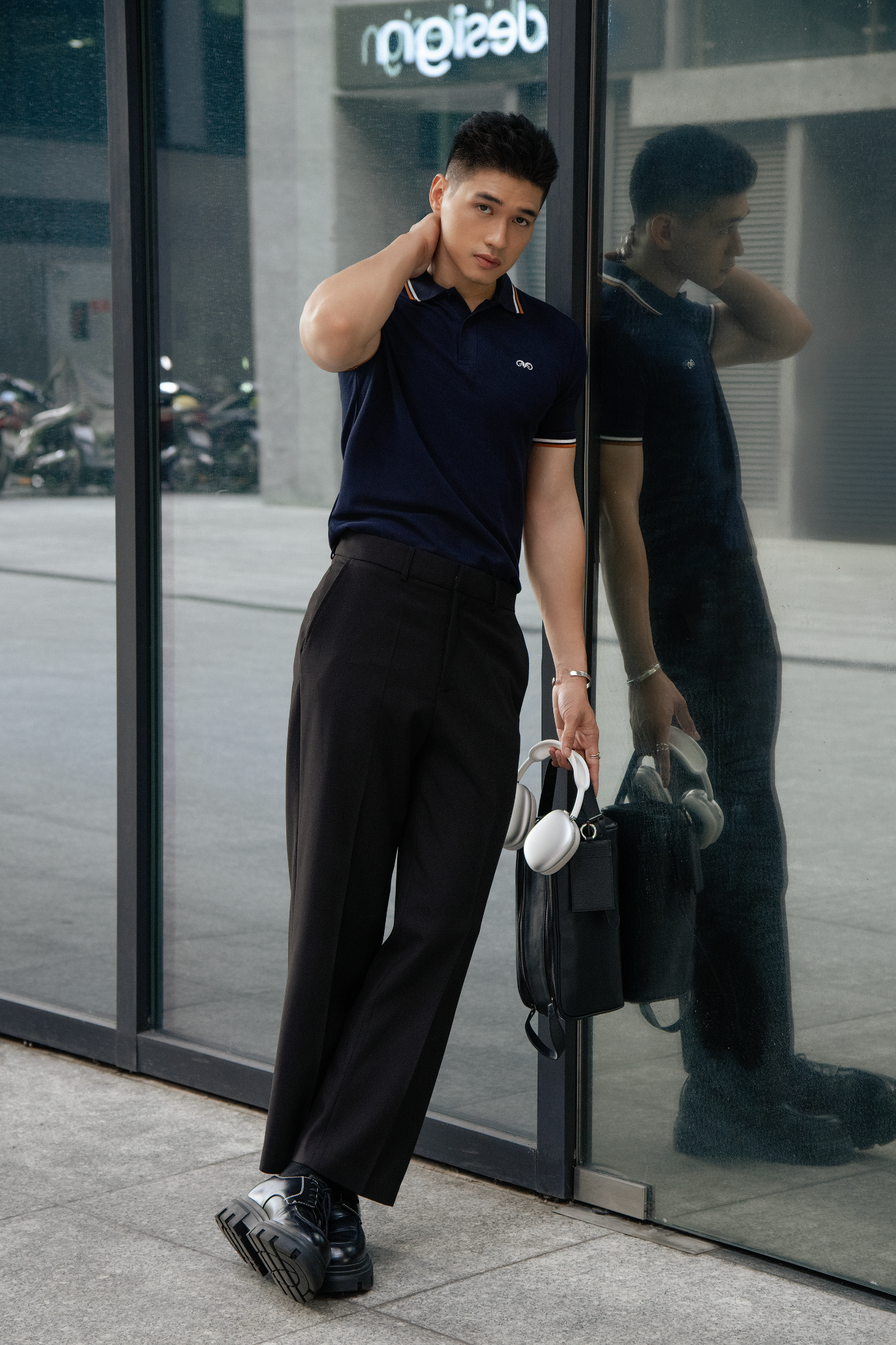AG6101 PREMIUM SLIMFIT POLO - DARK BLUE