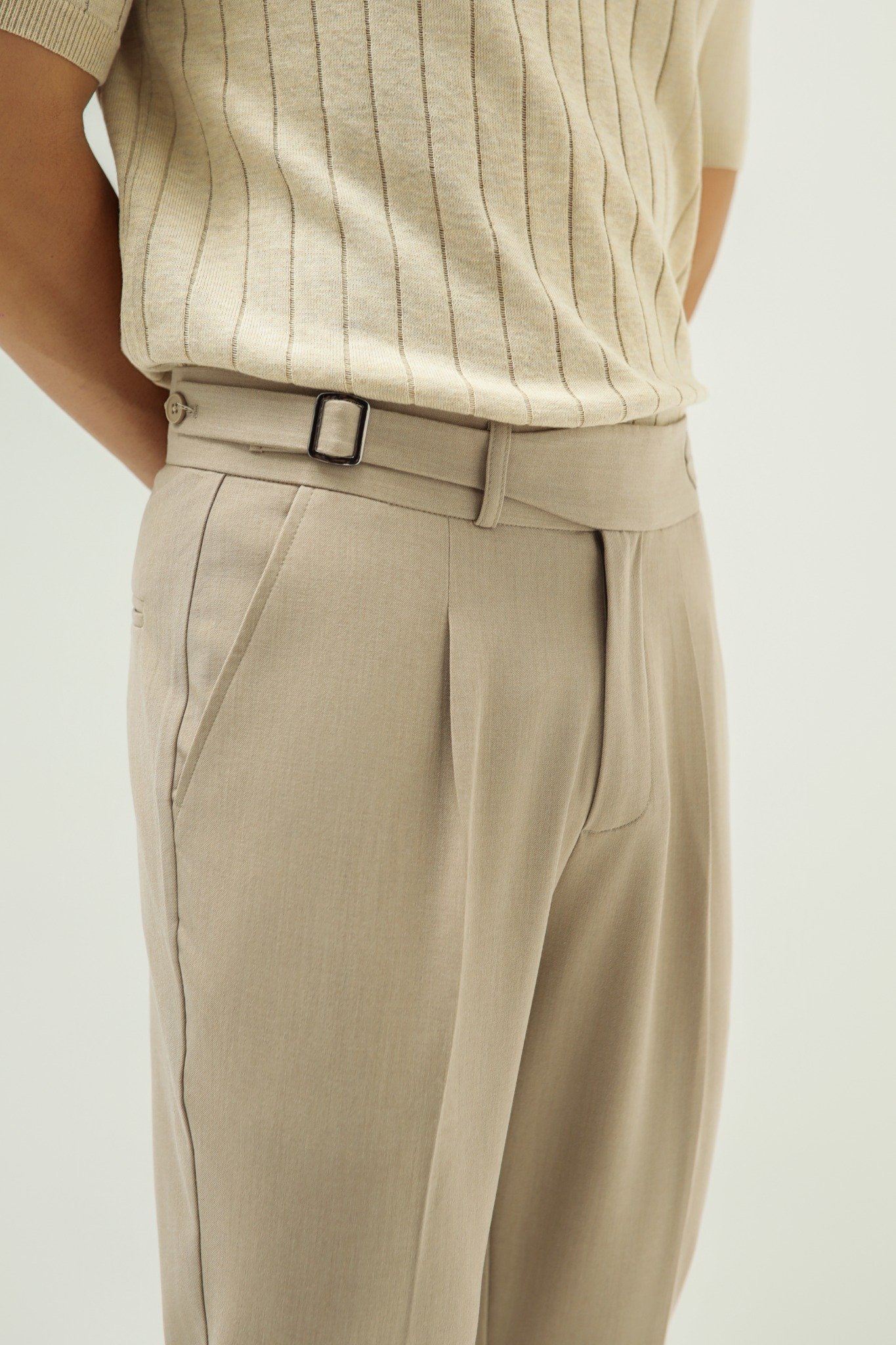 AG551 PREMIUM SLIMFIT SIDETAB TROUSERS - BEIGE