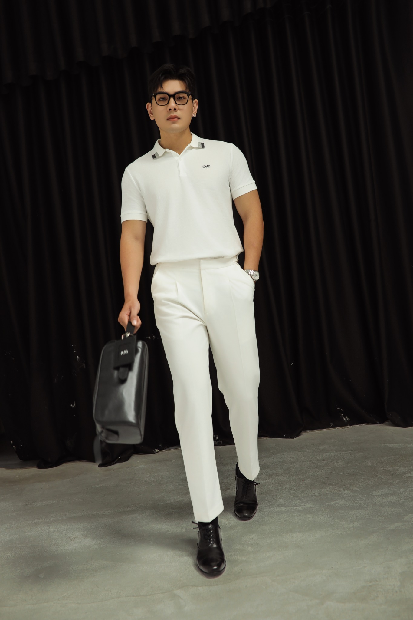 AG65 PREMIUM SLIMFIT POLO - WHITE