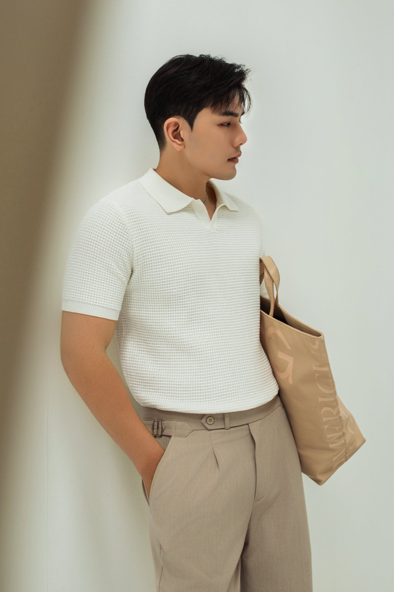 AG739 PREMIUM REGULAR FIT KNIT POLO - WHITE