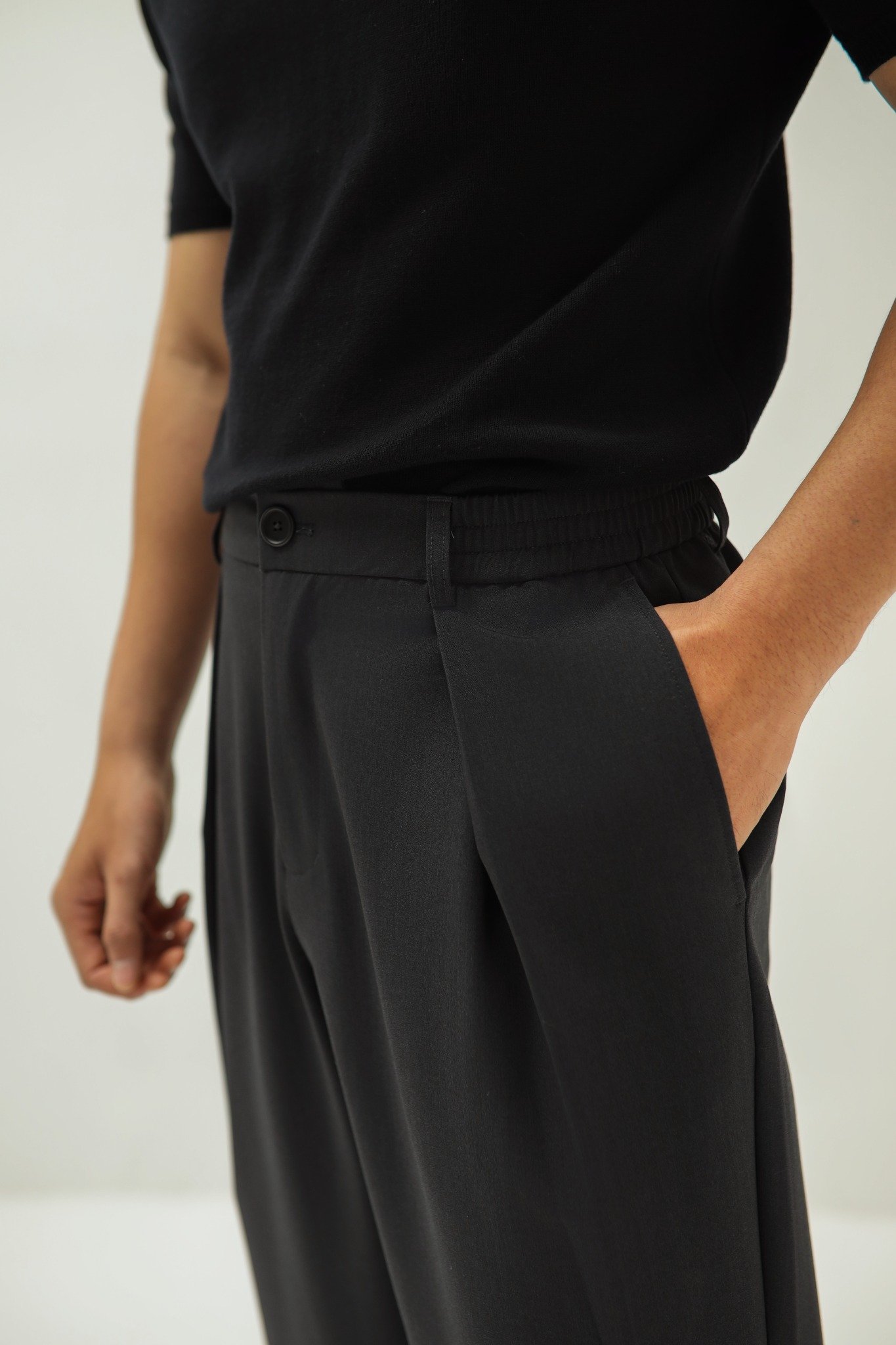 AG022 STUDIO LOOSE FIT RELAX TROUSERS - GREY
