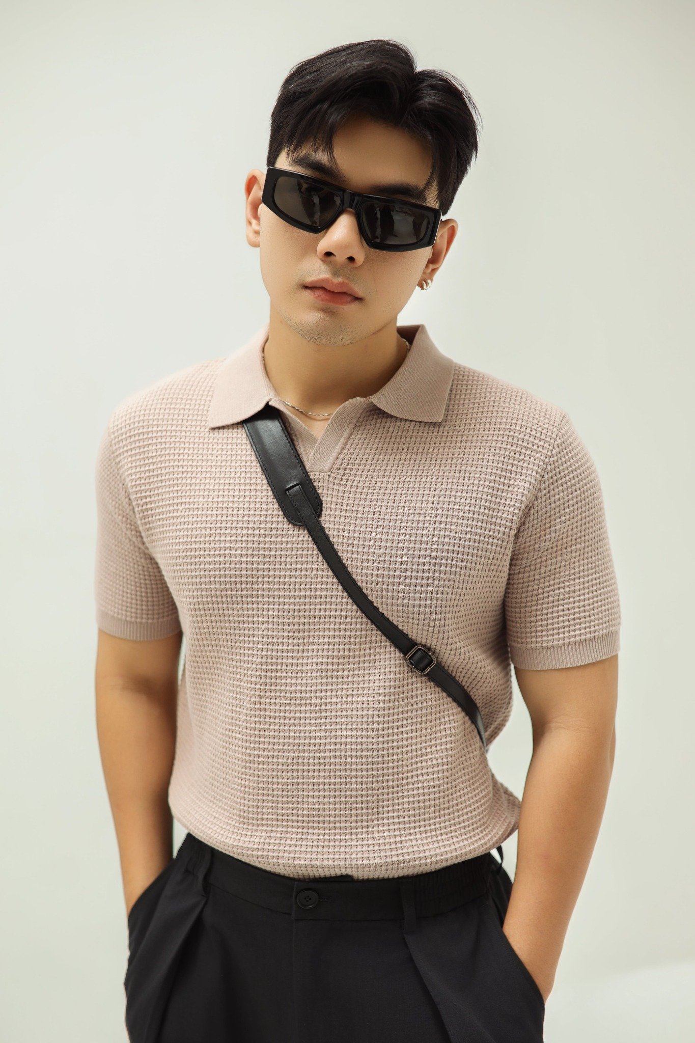 AG739 PREMIUM REGULAR FIT KNIT POLO - PINK